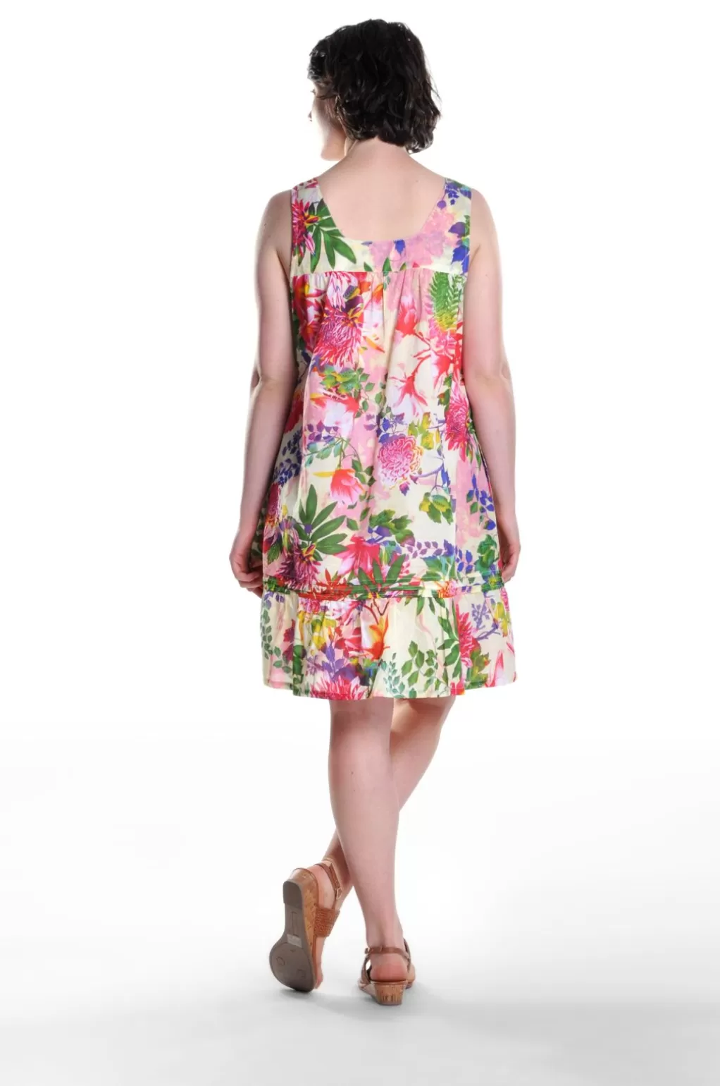 La Cera™ 100% Cotton Multicolored Floral Cotton Chemise