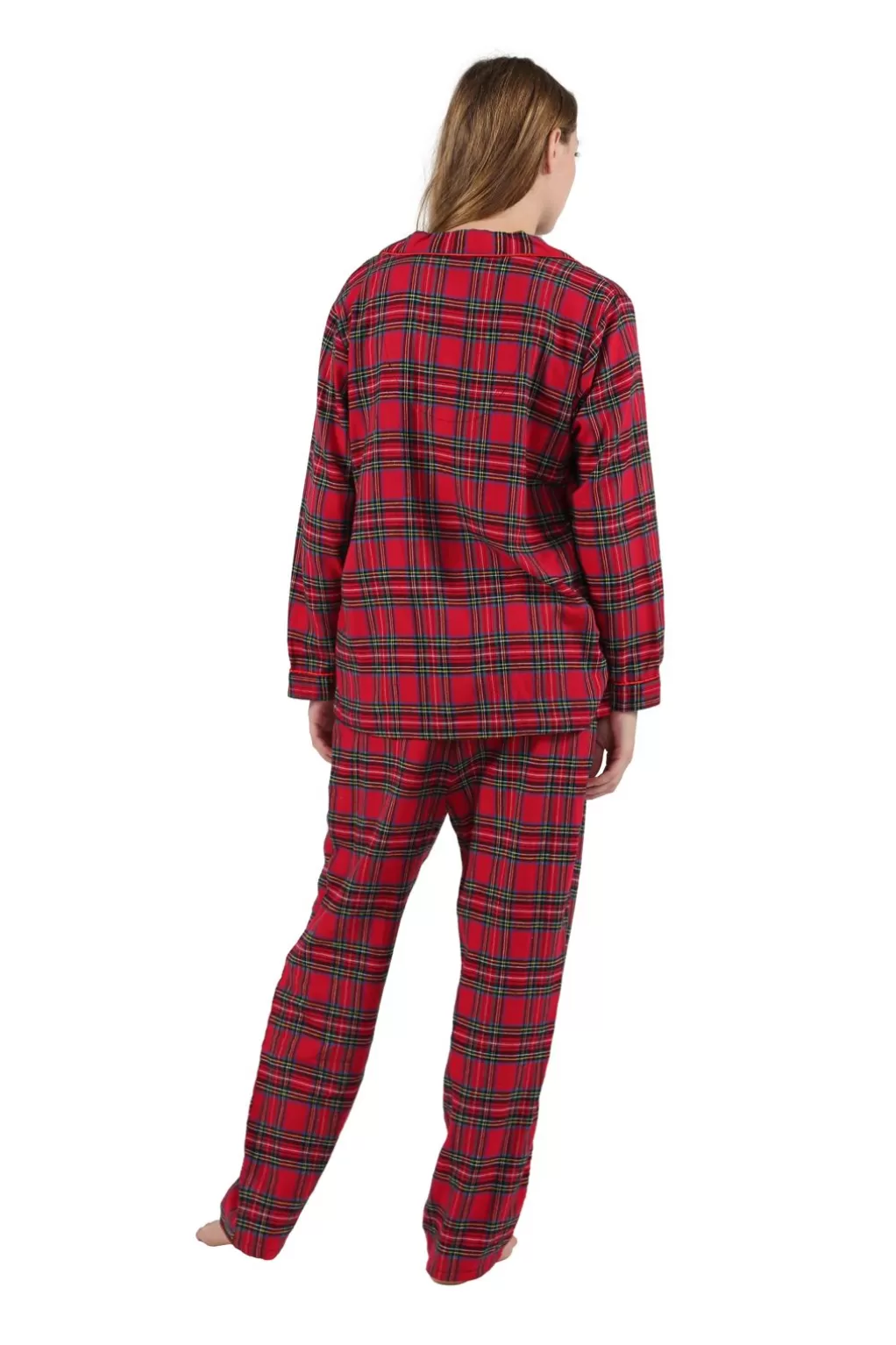 La Cera™ 100% Cotton Yarn Dyed Plaid Flannel Pajama Set