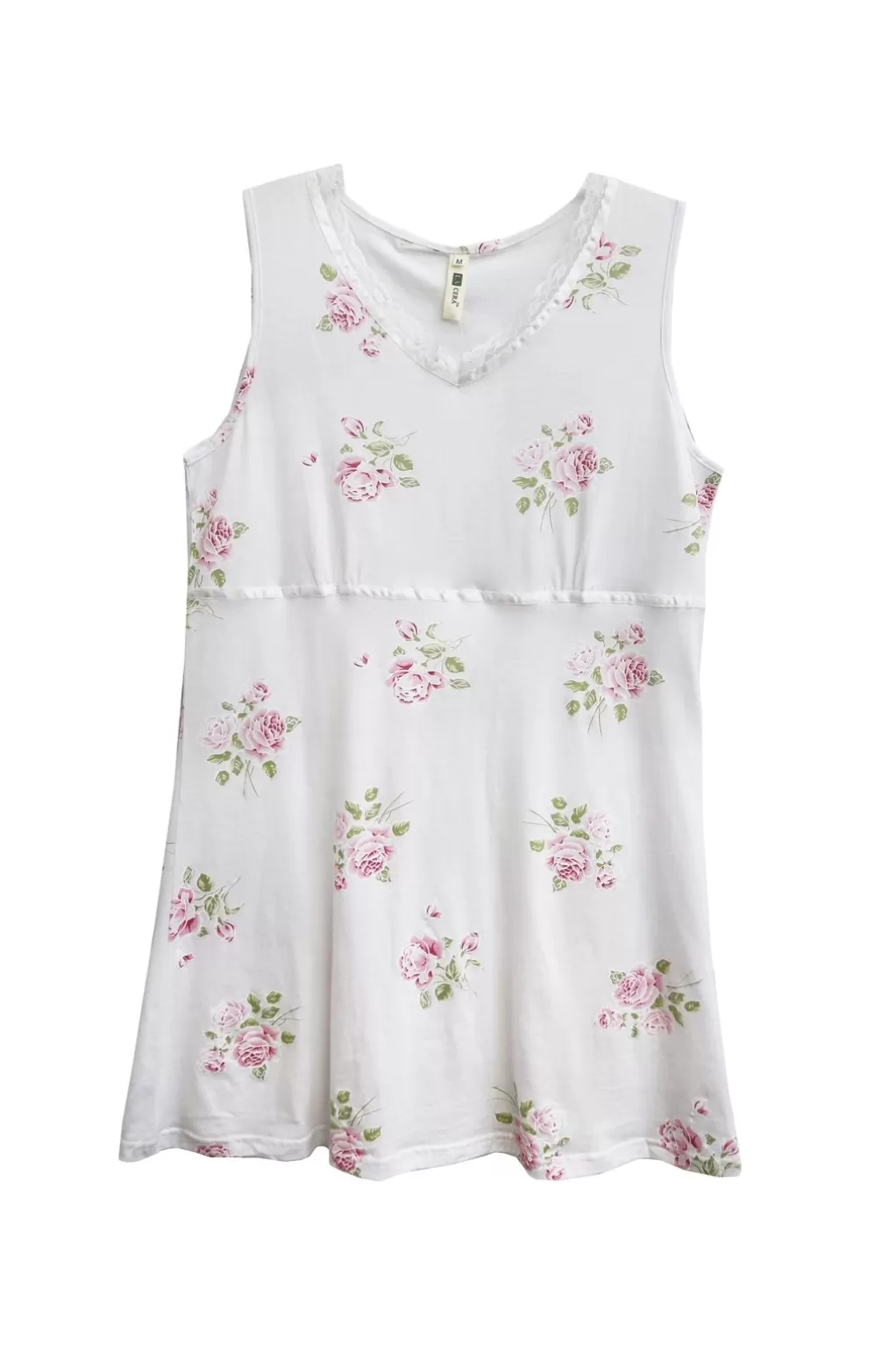 La Cera™ Floral Printed Cotton Knit Chemise - Plus Size