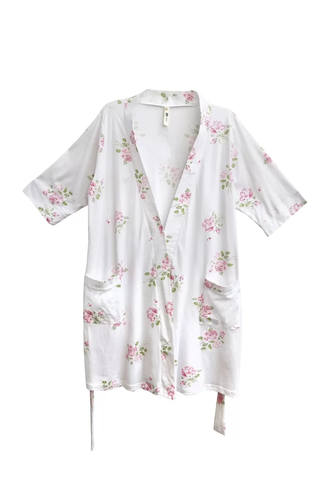 La Cera™ Floral Printed Cotton Knit Robe - Plus Size