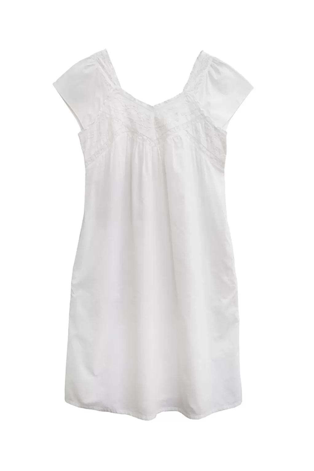 La Cera™ La Cera 100% Cotton Embroidered Sweetheart Chemise - Plus Size