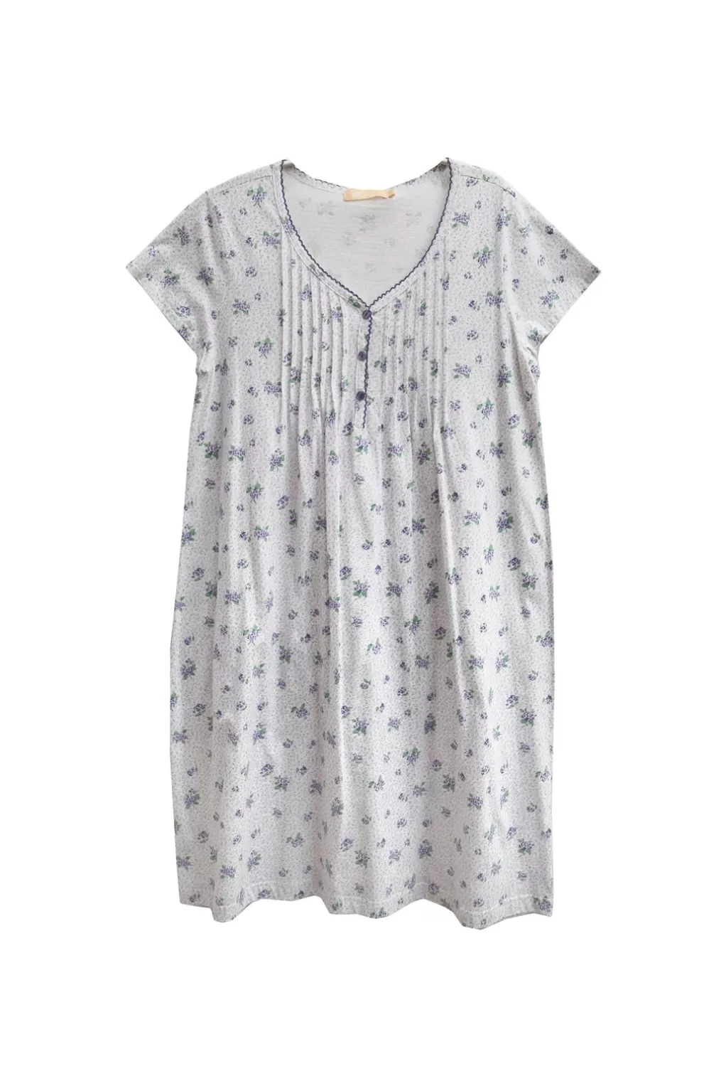 La Cera™ La Cera 100% Cotton Floral Chemise - Plus Size