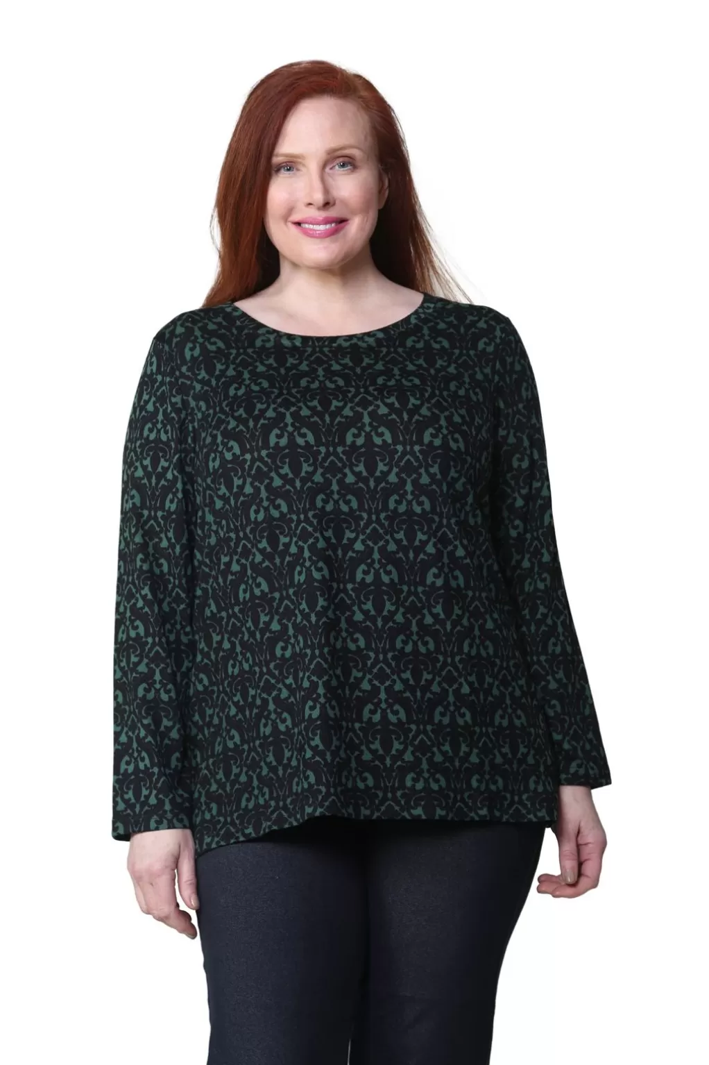 La Cera™ La Cera Baroque Print Pullover Top - Plus Size