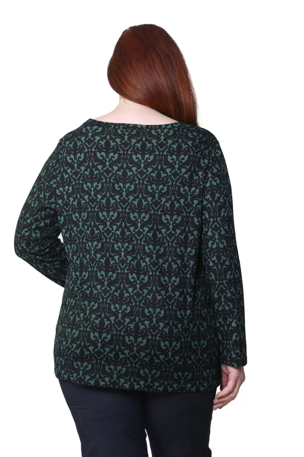 La Cera™ La Cera Baroque Print Pullover Top - Plus Size