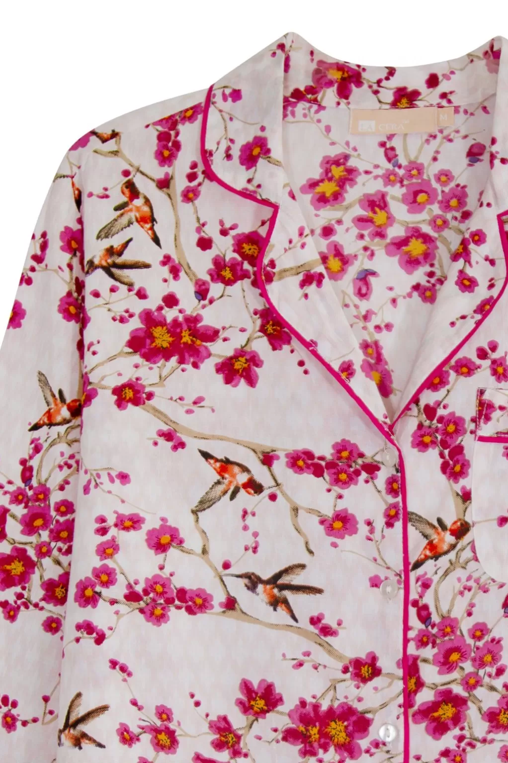 La Cera™ La Cera Cherry Blossom 3/4 Sleeve Cotton Pajama Set - Plus Size