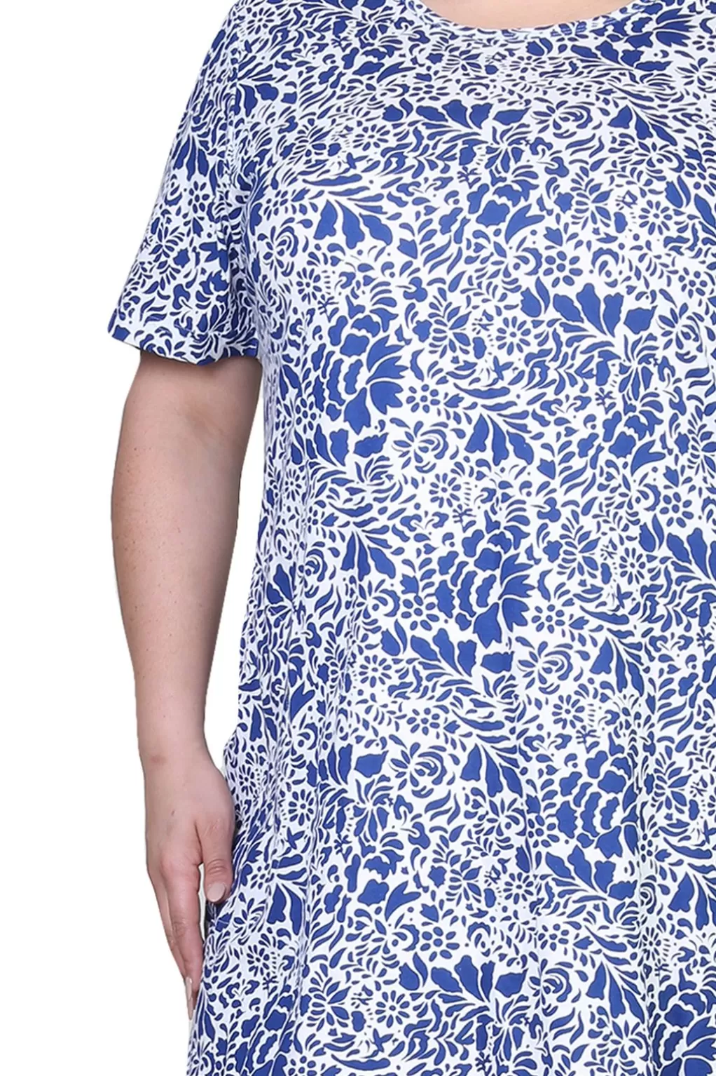 La Cera™ La Cera Cotton Jersey Knit A-Line Dress - Plus Size