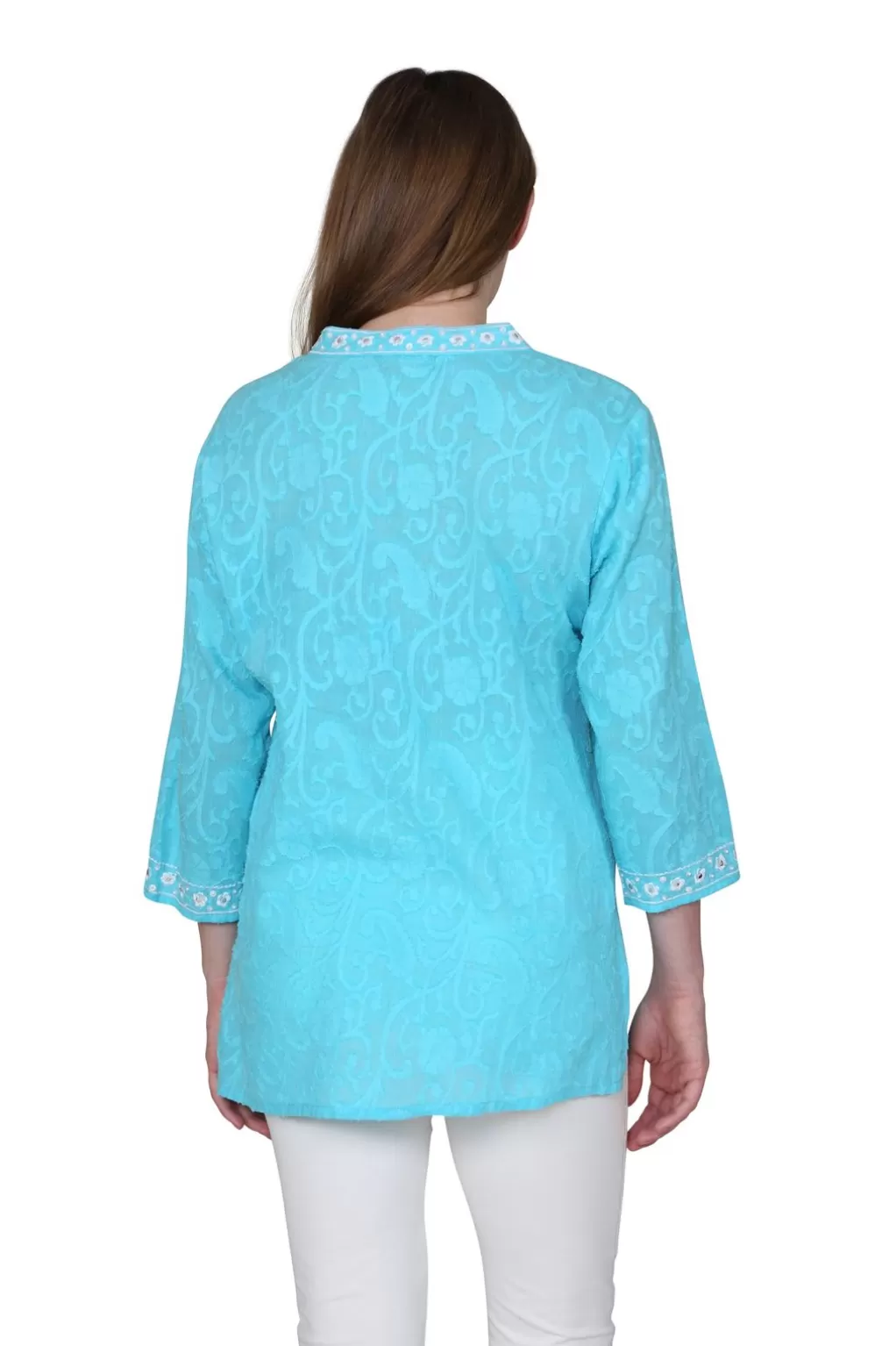 La Cera™ La Cera Floral Embroidered Tunic Top