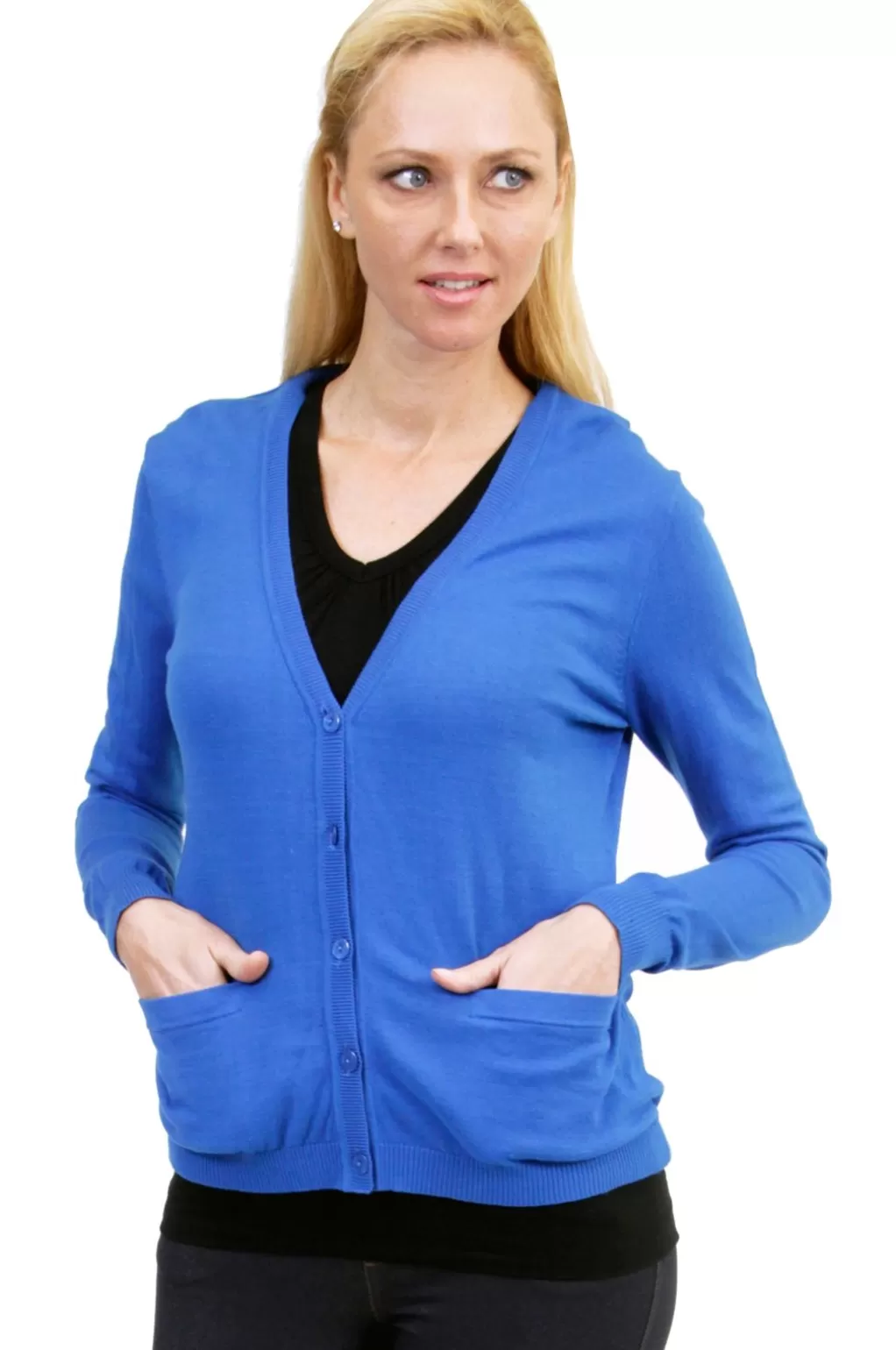 La Cera™ La Cera Long Sleeve Cardigan With Pockets - Plus Size