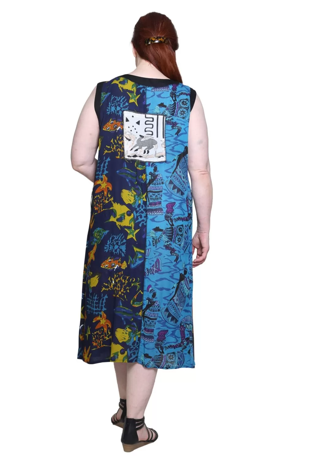 La Cera™ La Cera Multi Print Plus Size Sleeveless Dress