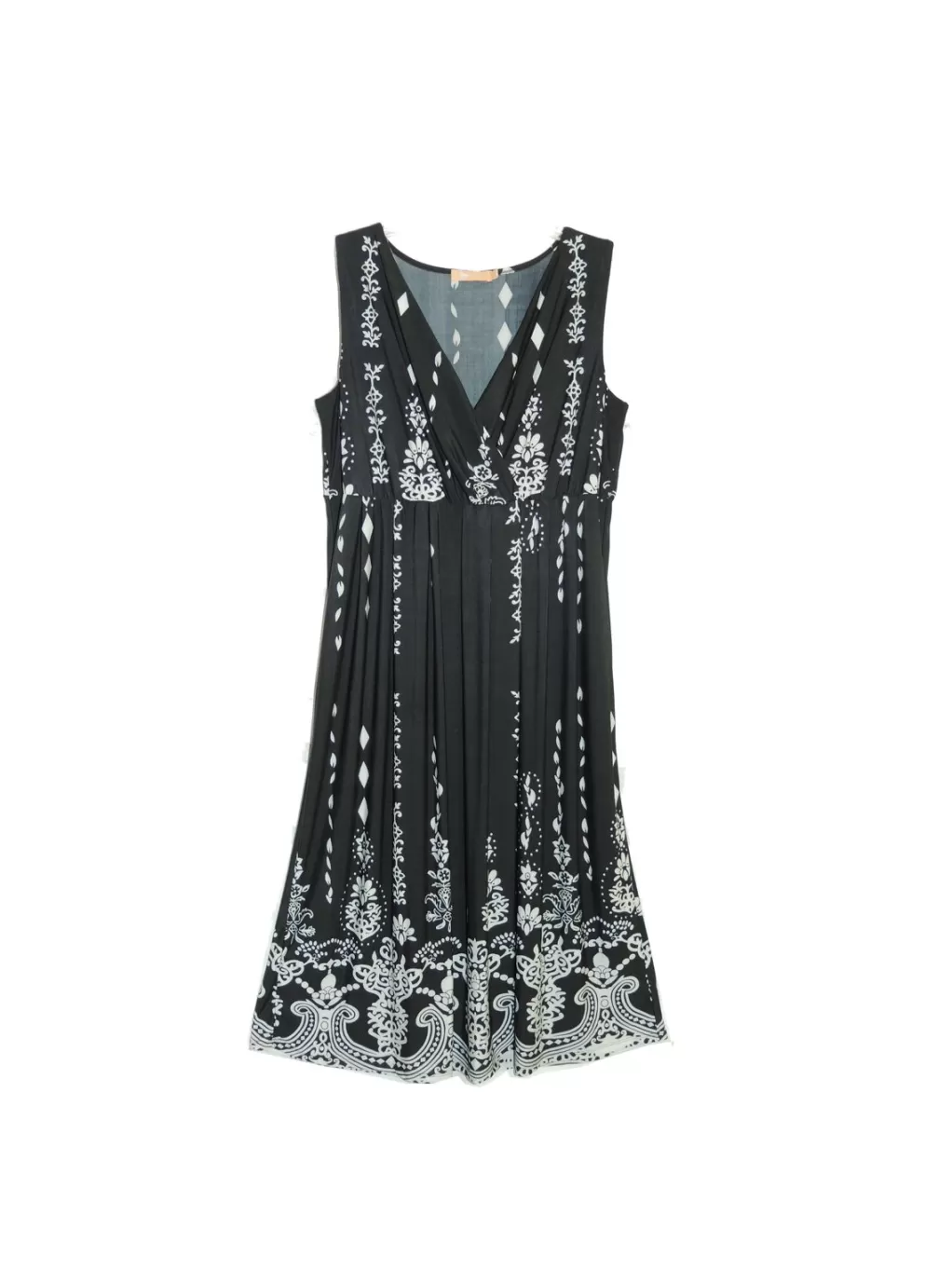 La Cera™ La Cera Paisley Border Print Sleeveless Printed Maxi Dress