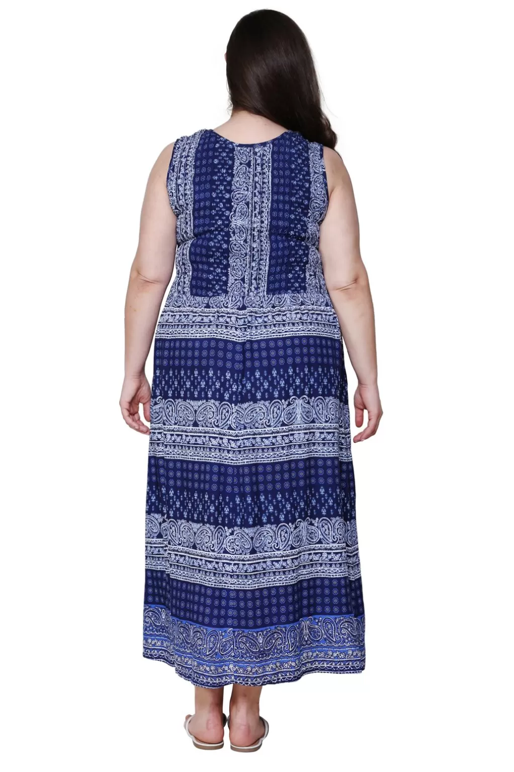 La Cera™ La Cera Paisley Plus Size Sleeveless Maxi Dress