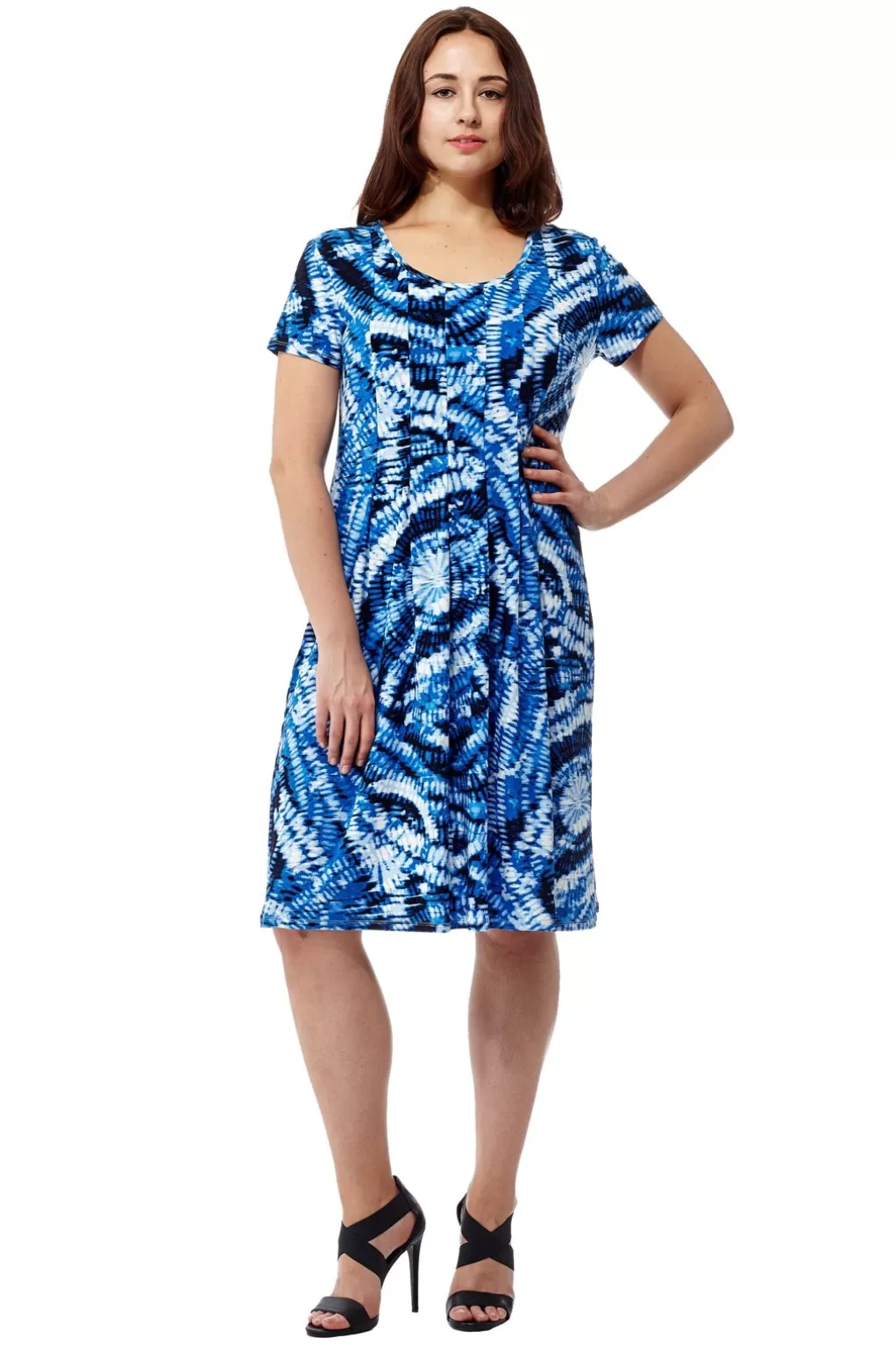 La Cera™ La Cera Paisley Tie Dye Print Short Sleeve Dress