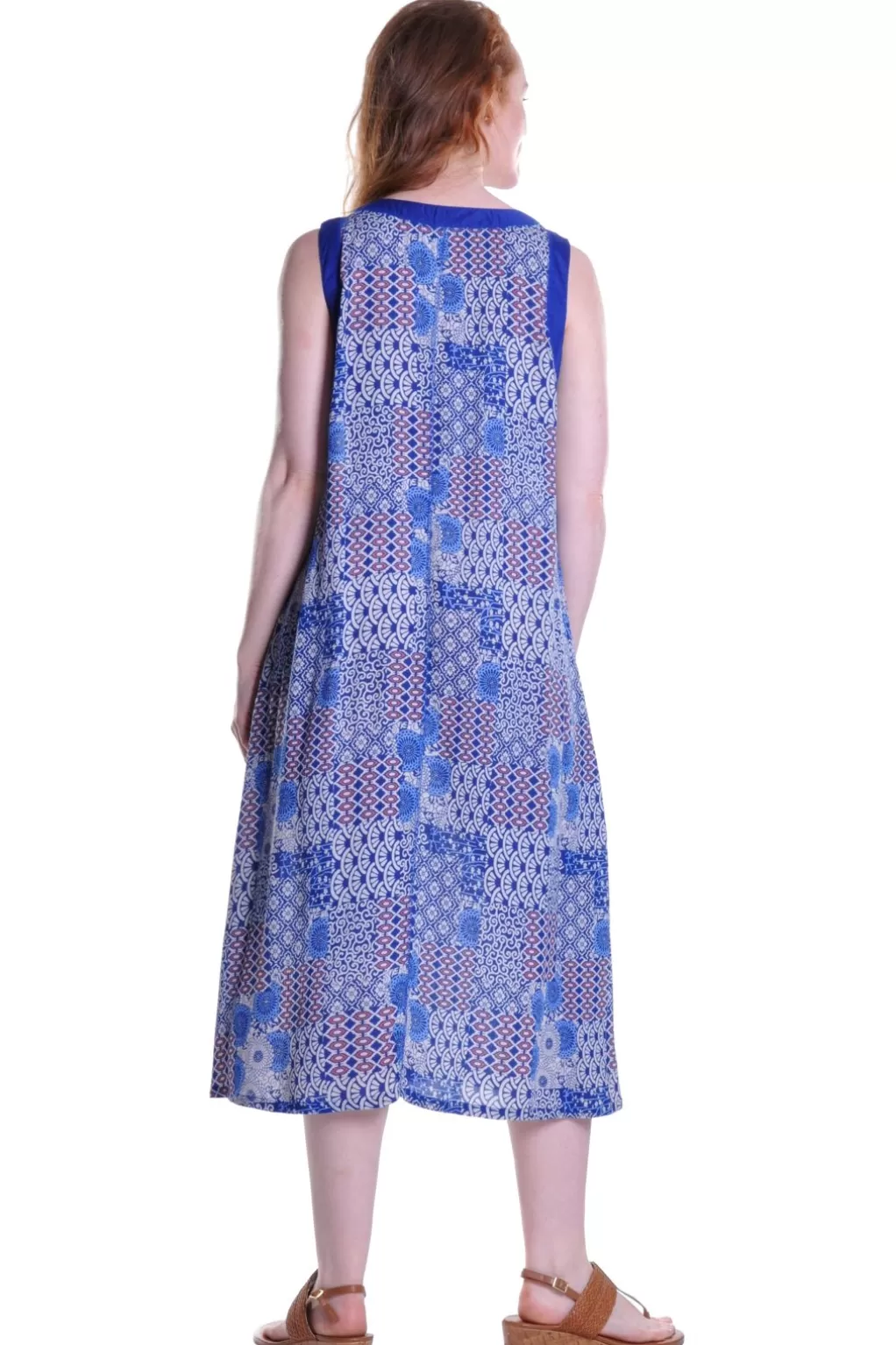 La Cera™ La Cera Patchwork Plus Size Sleeveless Dress
