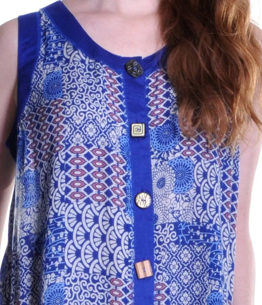 La Cera™ La Cera Patchwork Plus Size Sleeveless Dress