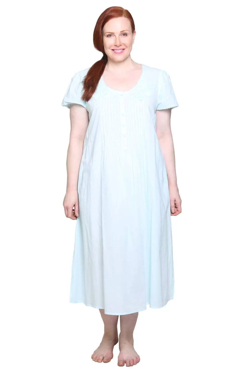 La Cera™ La Cera Plus Size 100% Cotton Lace Applique Gown