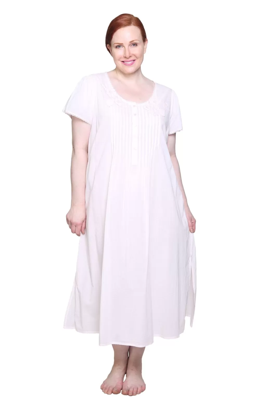 La Cera™ La Cera Plus Size 100% Cotton Lace Applique Gown