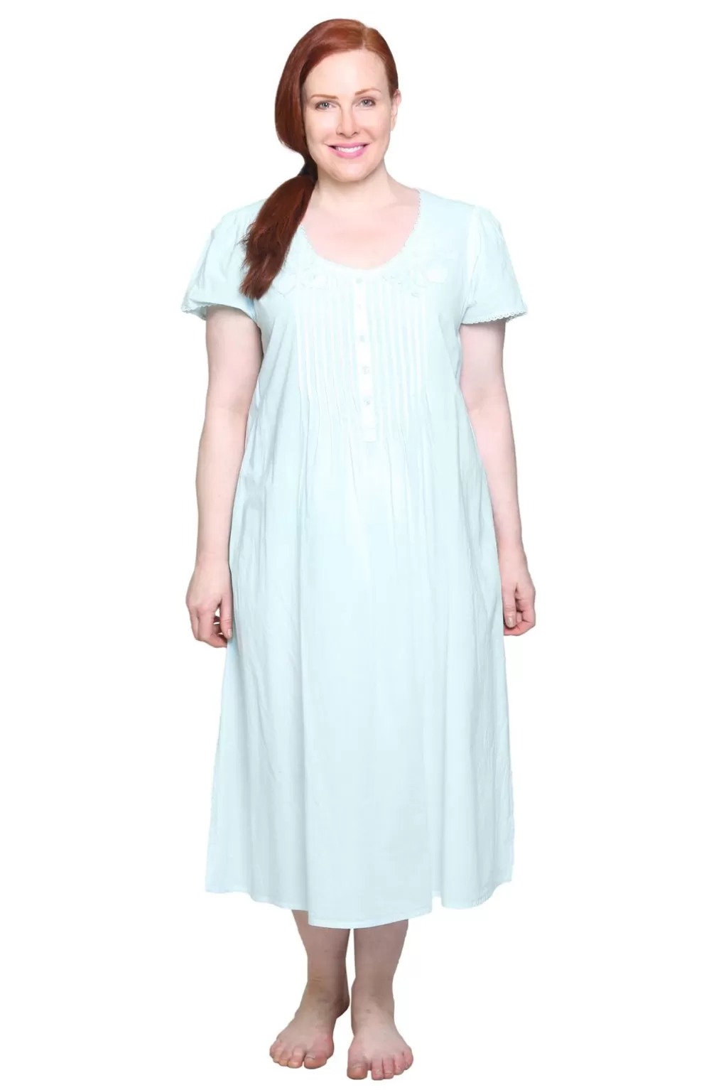 La Cera™ La Cera Plus Size 100% Cotton Lace Applique Gown