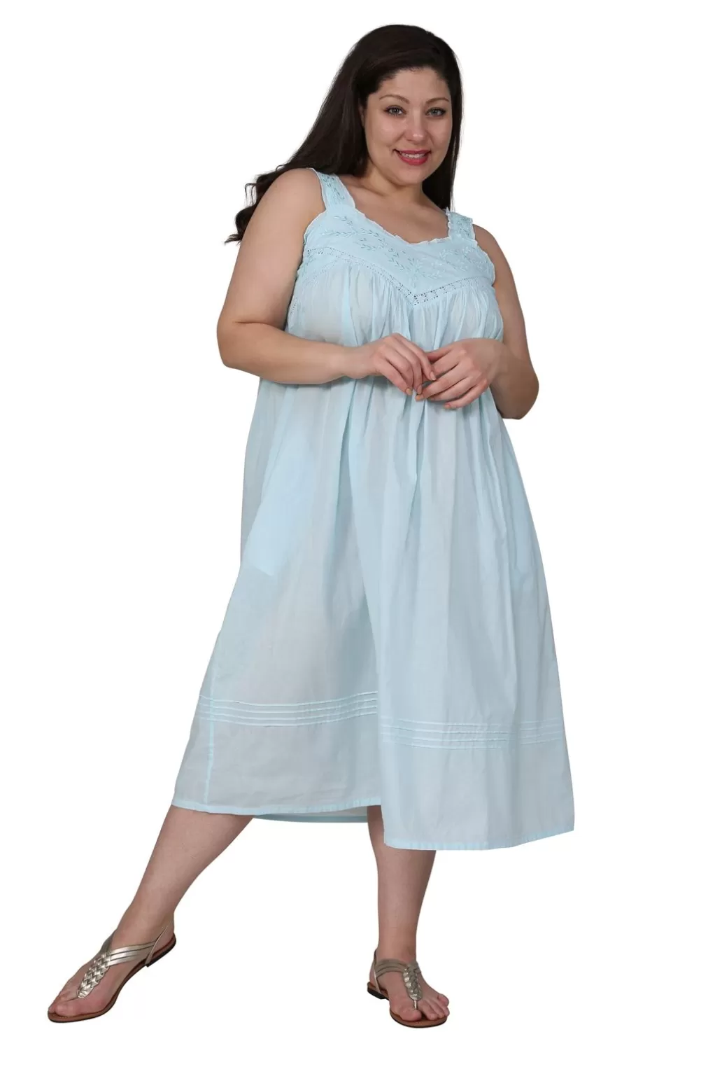 La Cera™ La Cera Plus Size Embroidered Sleeveless Pinafore Gown