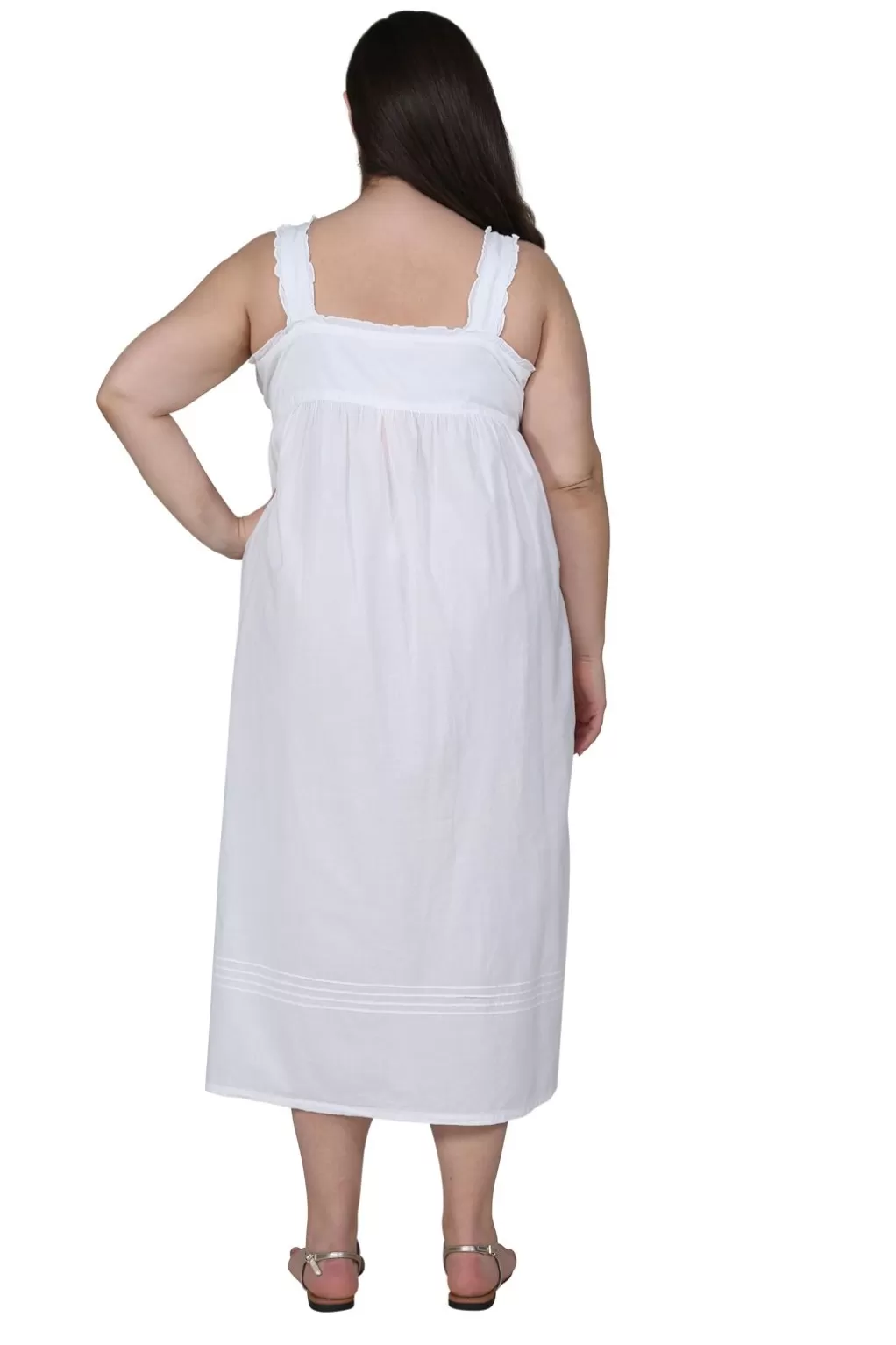 La Cera™ La Cera Plus Size Embroidered Sleeveless Pinafore Gown