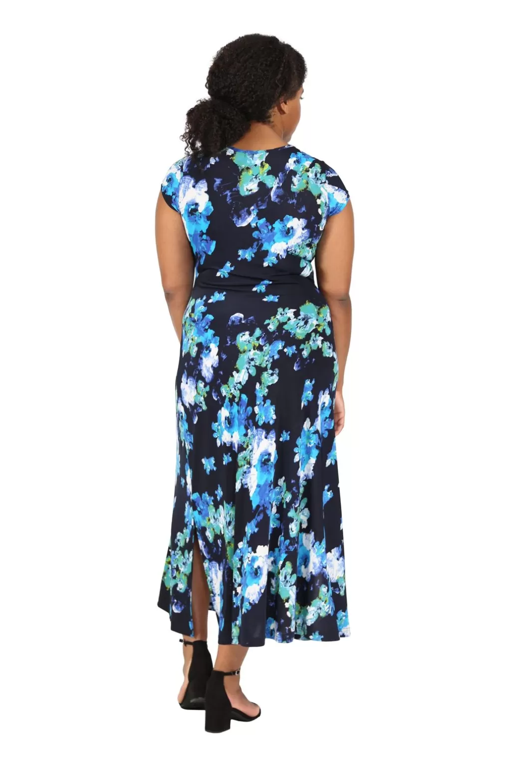 La Cera™ La Cera Plus Size Floral Short Sleeve Maxi Dress