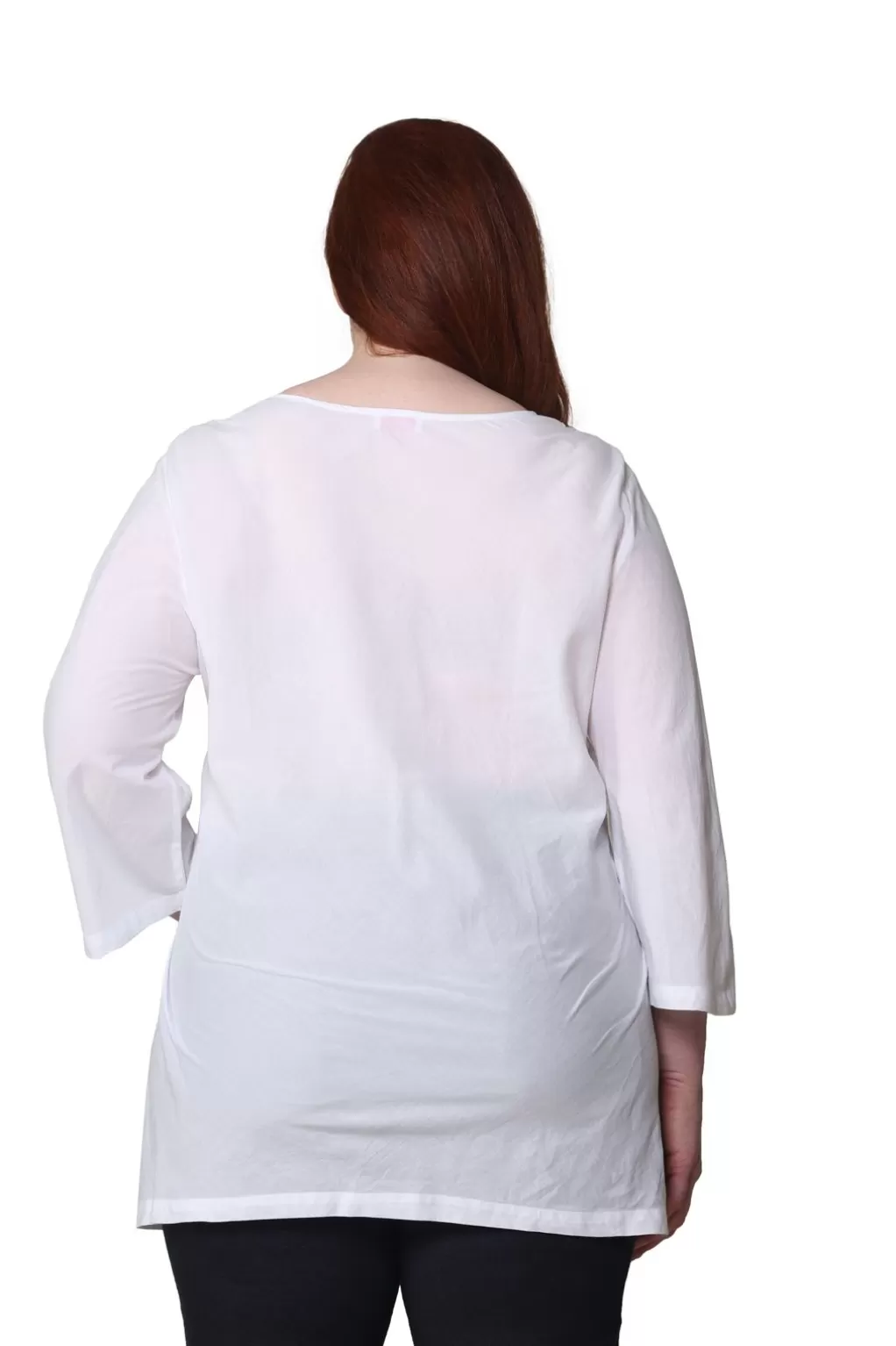 La Cera™ La Cera Plus Size Full Embroidered V-Neck Tunic