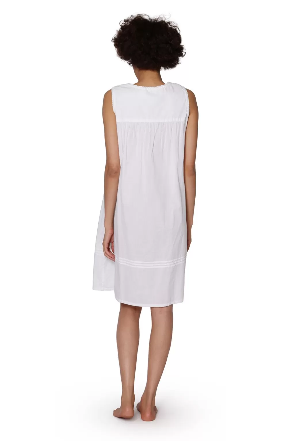 La Cera™ La Cera Plus Size Lattice Yoke Chemise With Embroidery