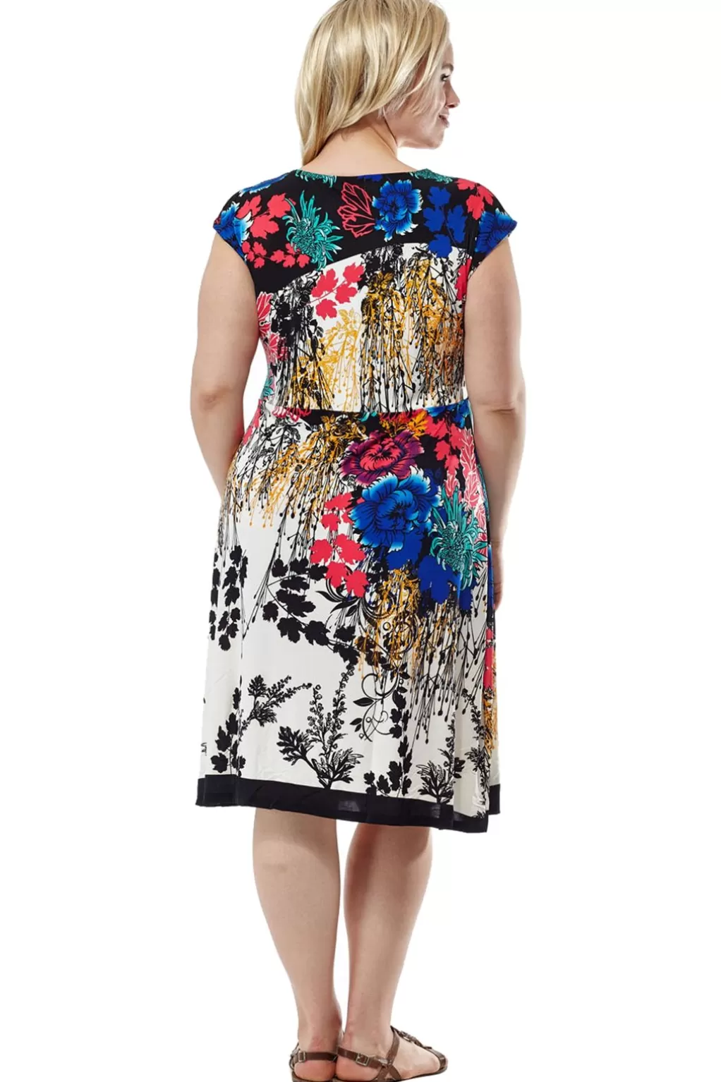 La Cera™ La Cera Plus Size Print Cross-Over Front Dress