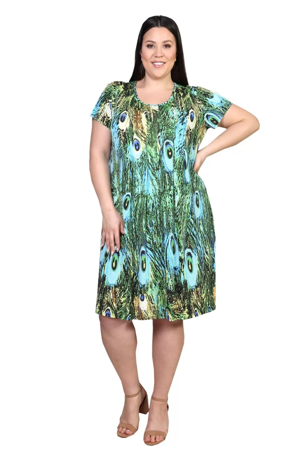 La Cera™ La Cera Plus Size Print Short Sleeve Dress