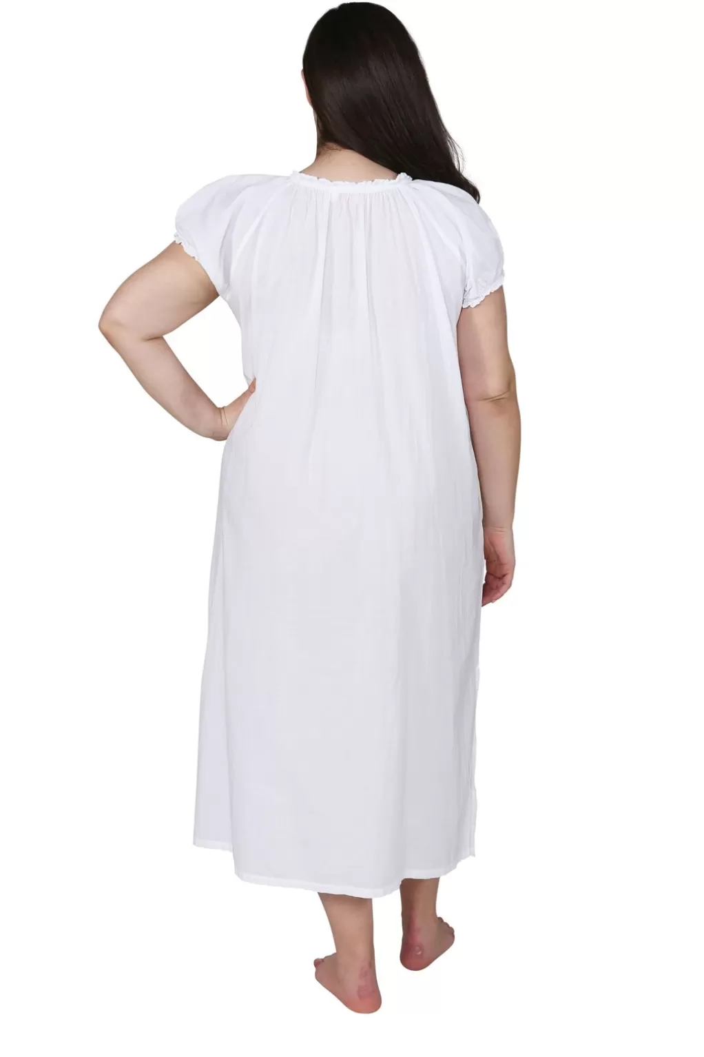 La Cera™ La Cera Plus Size Puff Sleeve Peasant Neckline Gown