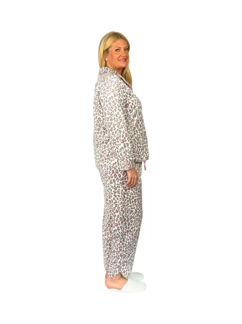 La Cera™ La Cera Plus Size Sheered Minky Fleece Pj Set