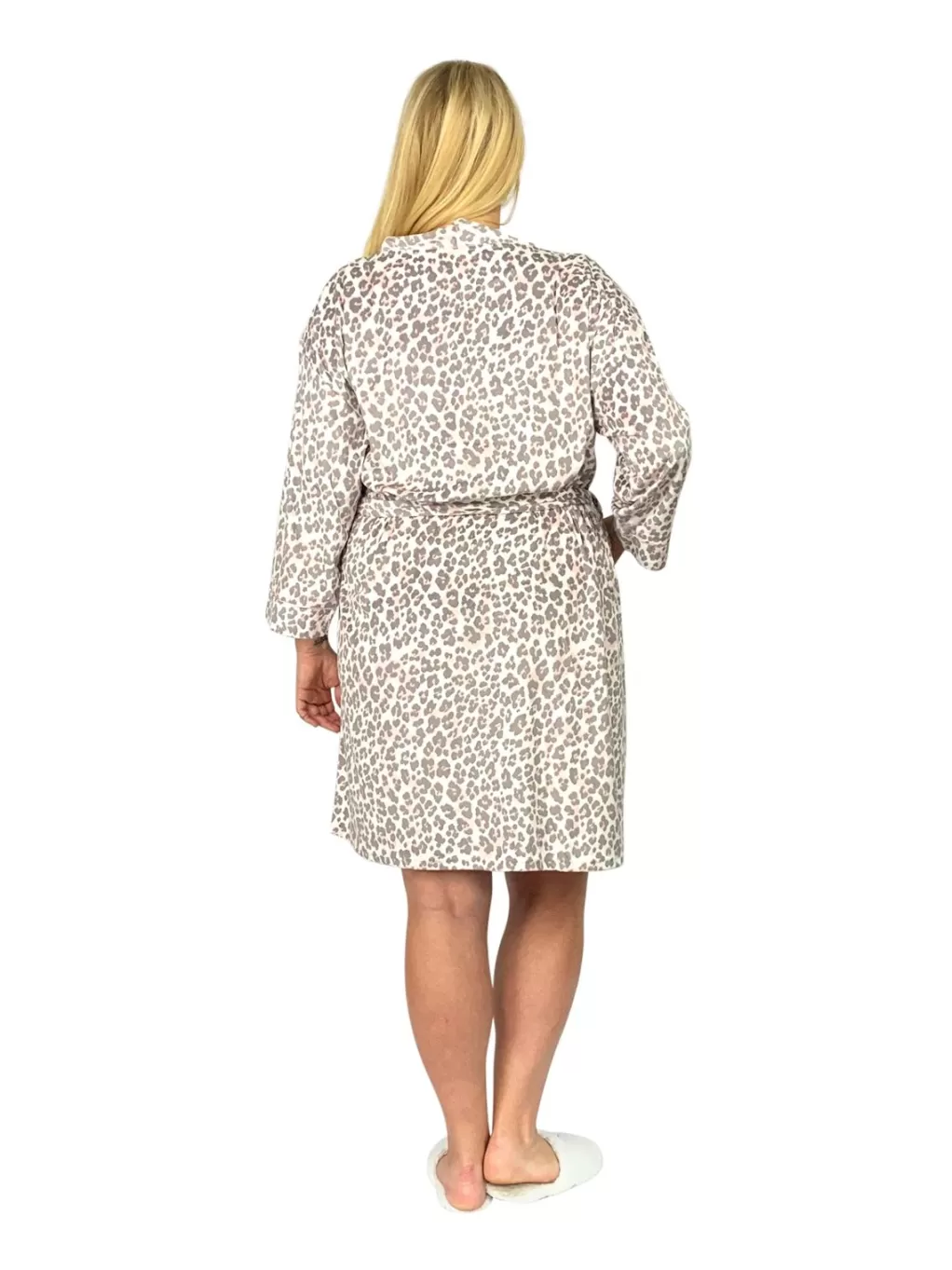 La Cera™ La Cera Plus Size Silky Shee Minky Kimono Robe