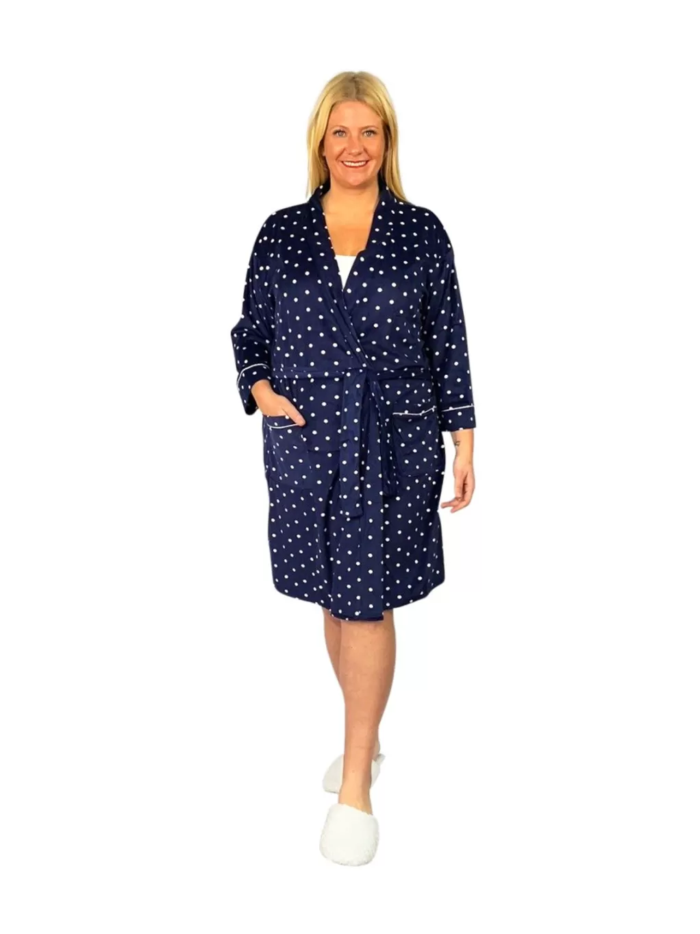 La Cera™ La Cera Plus Size Silky Shee Minky Kimono Robe
