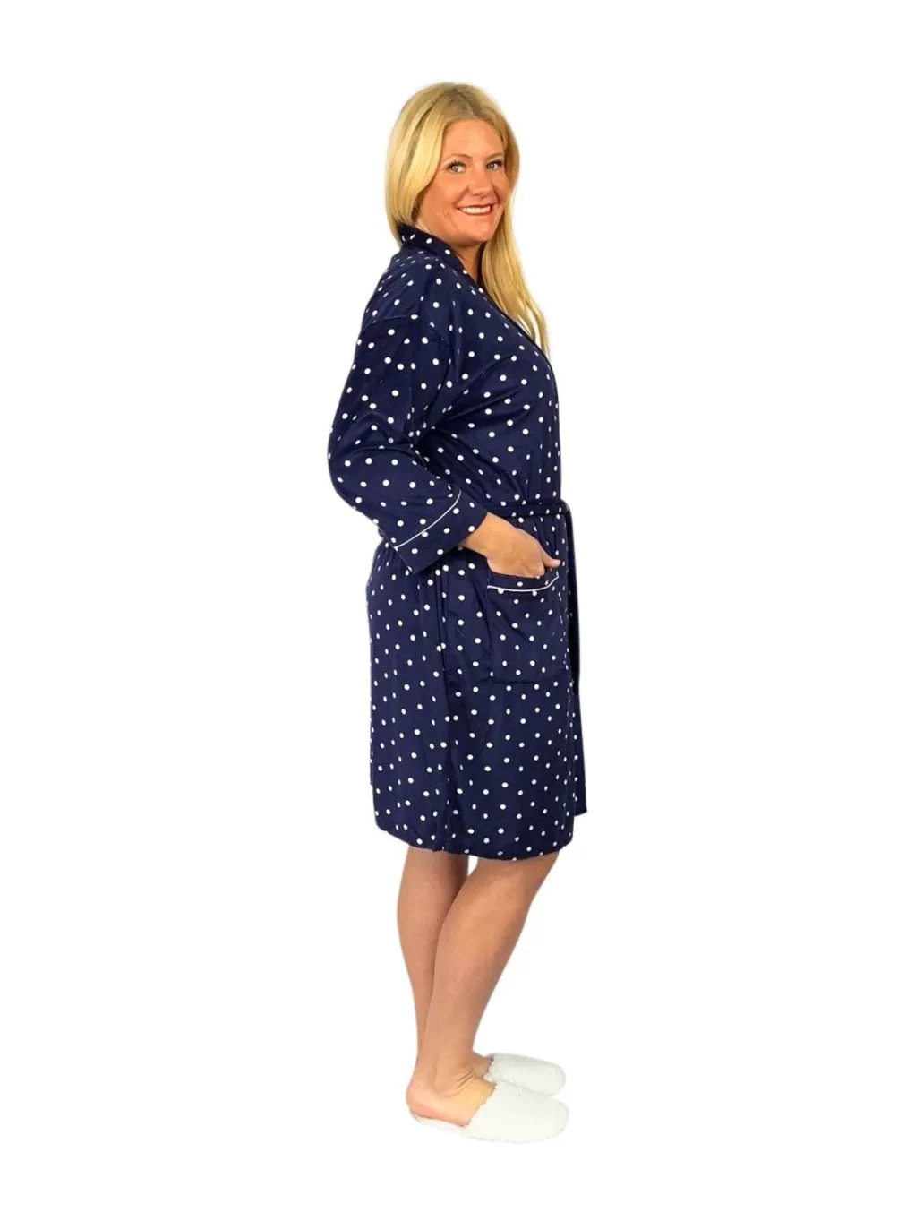 La Cera™ La Cera Plus Size Silky Shee Minky Kimono Robe