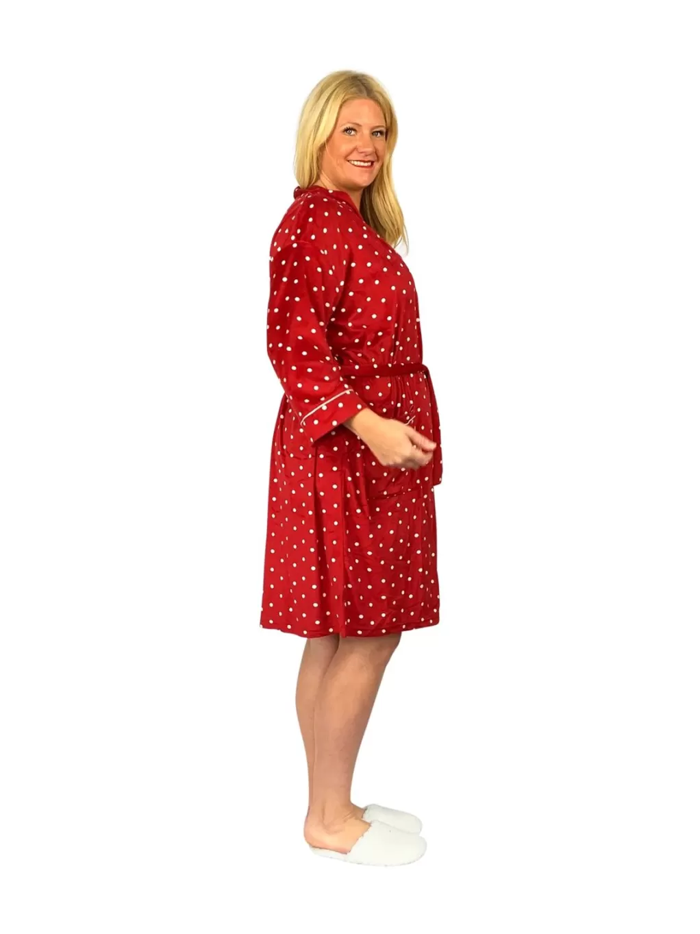 La Cera™ La Cera Plus Size Silky Shee Minky Kimono Robe