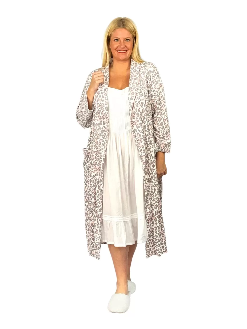 La Cera™ La Cera Plus Size Silky Shee Minky Wrap Robe