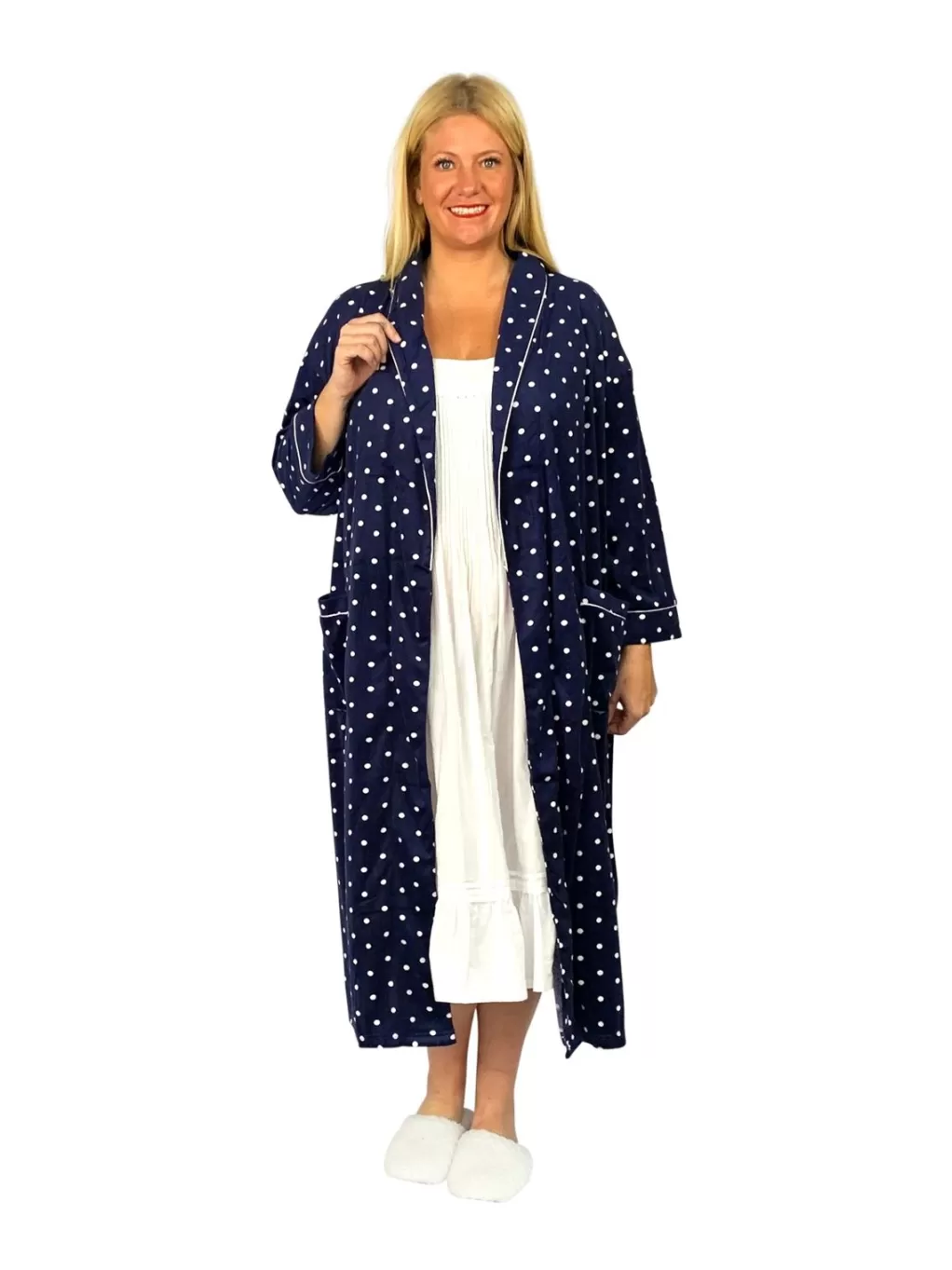 La Cera™ La Cera Plus Size Silky Shee Minky Wrap Robe
