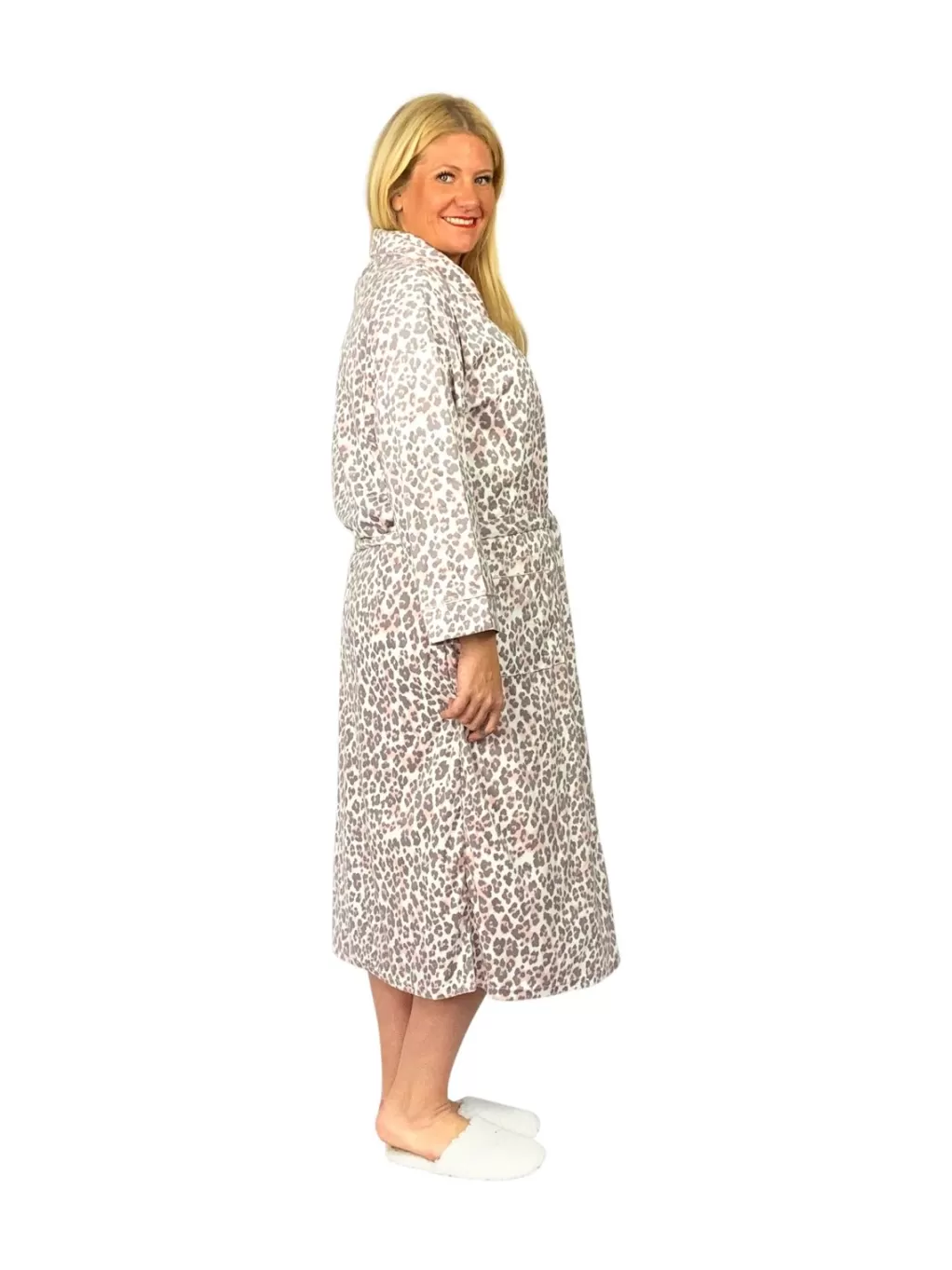 La Cera™ La Cera Plus Size Silky Shee Minky Wrap Robe