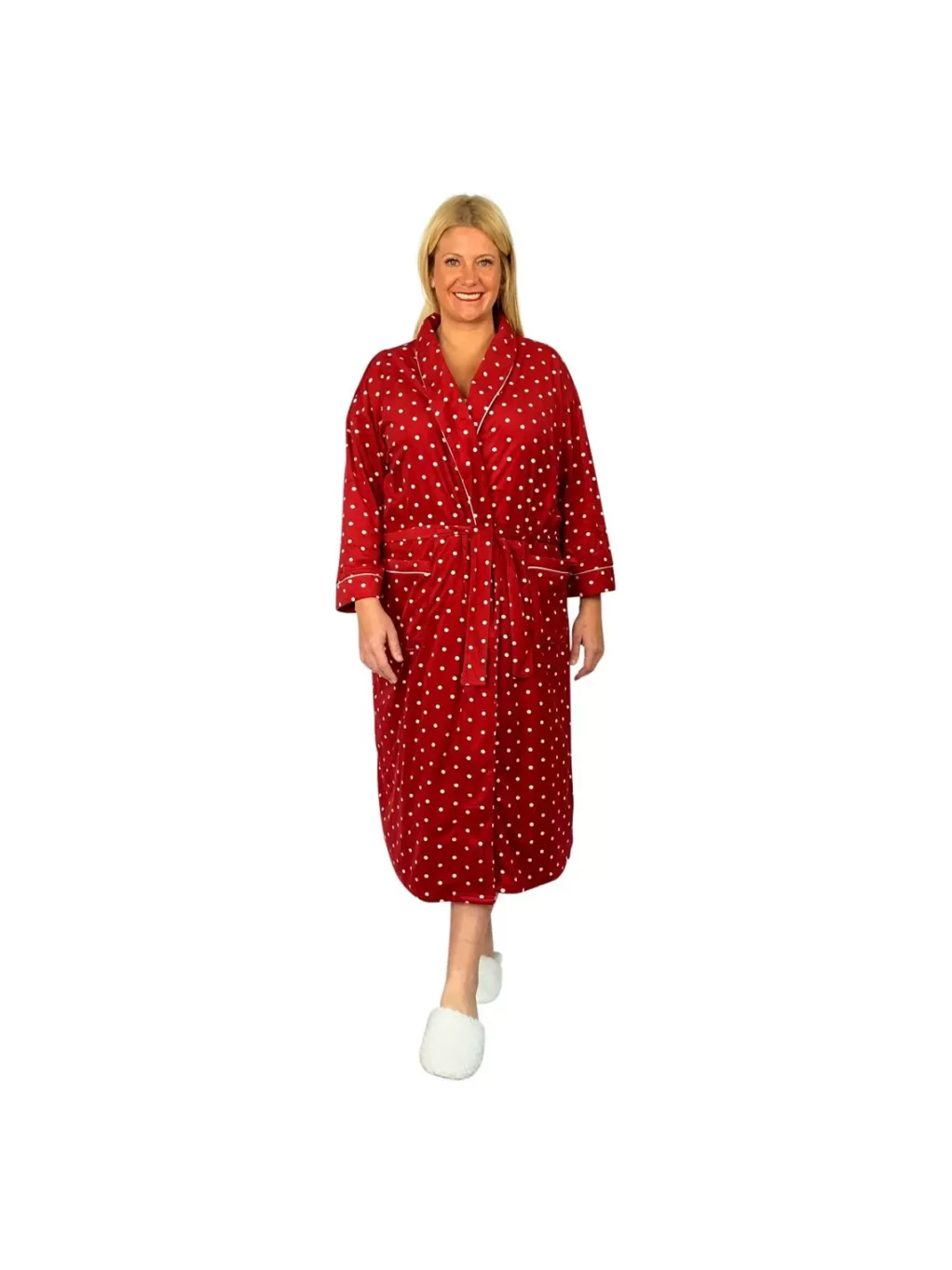 La Cera™ La Cera Plus Size Silky Shee Minky Wrap Robe