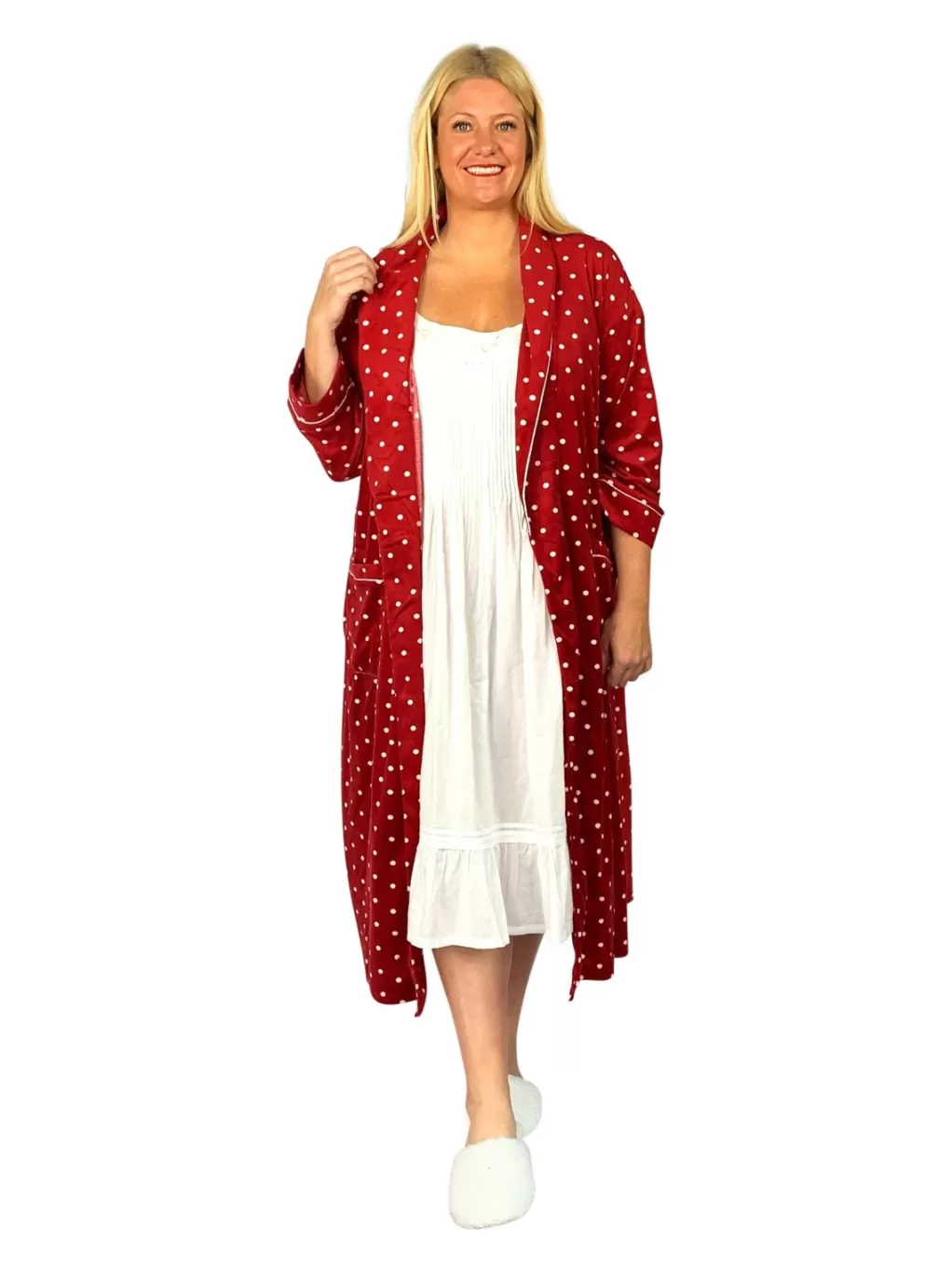 La Cera™ La Cera Plus Size Silky Shee Minky Wrap Robe