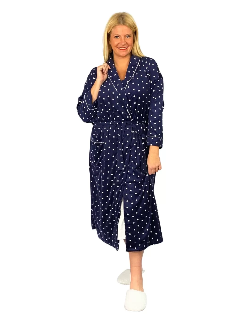 La Cera™ La Cera Plus Size Silky Shee Minky Wrap Robe