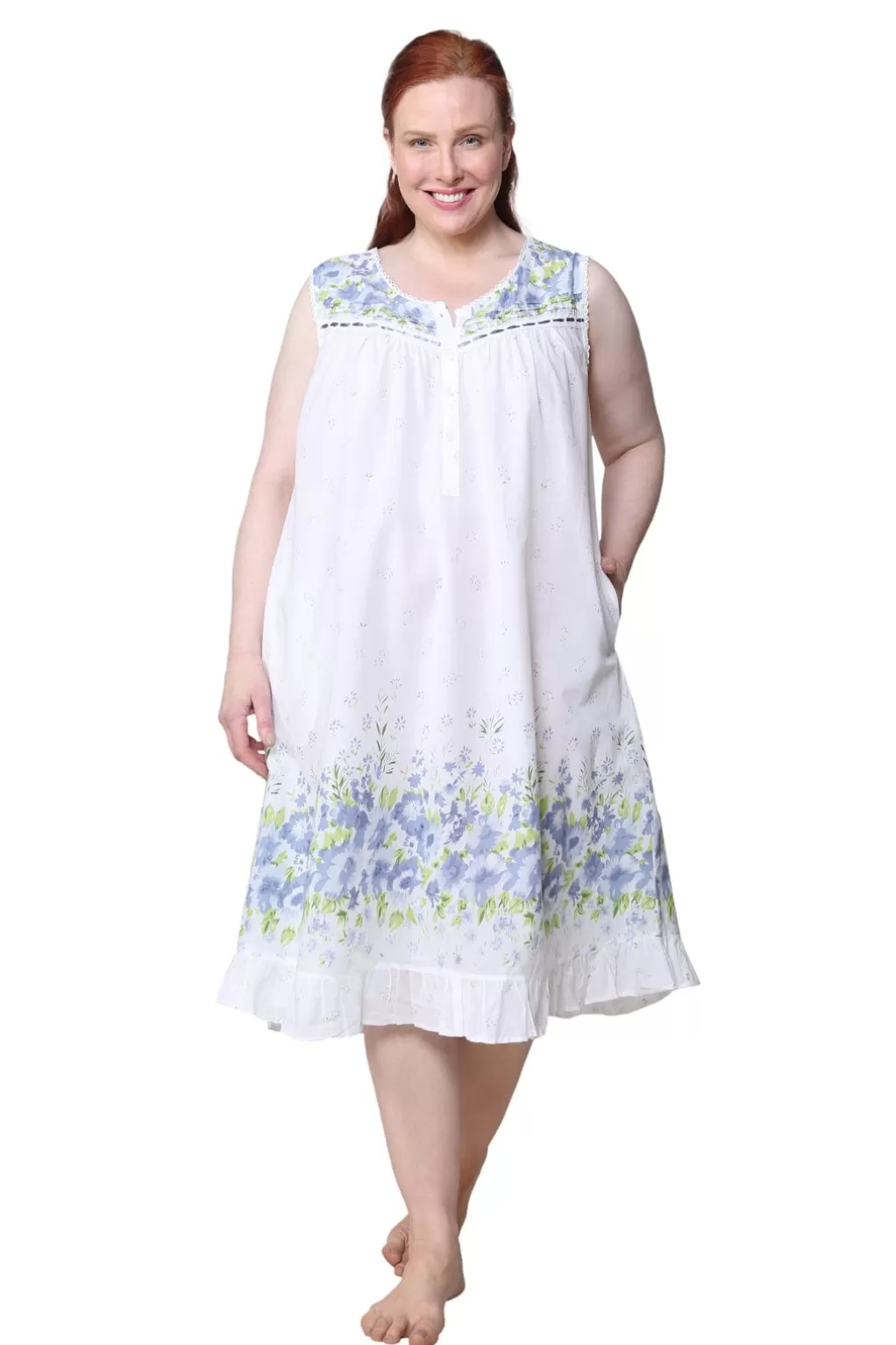 La Cera™ La Cera Primrose Border Plus Size Print Gown