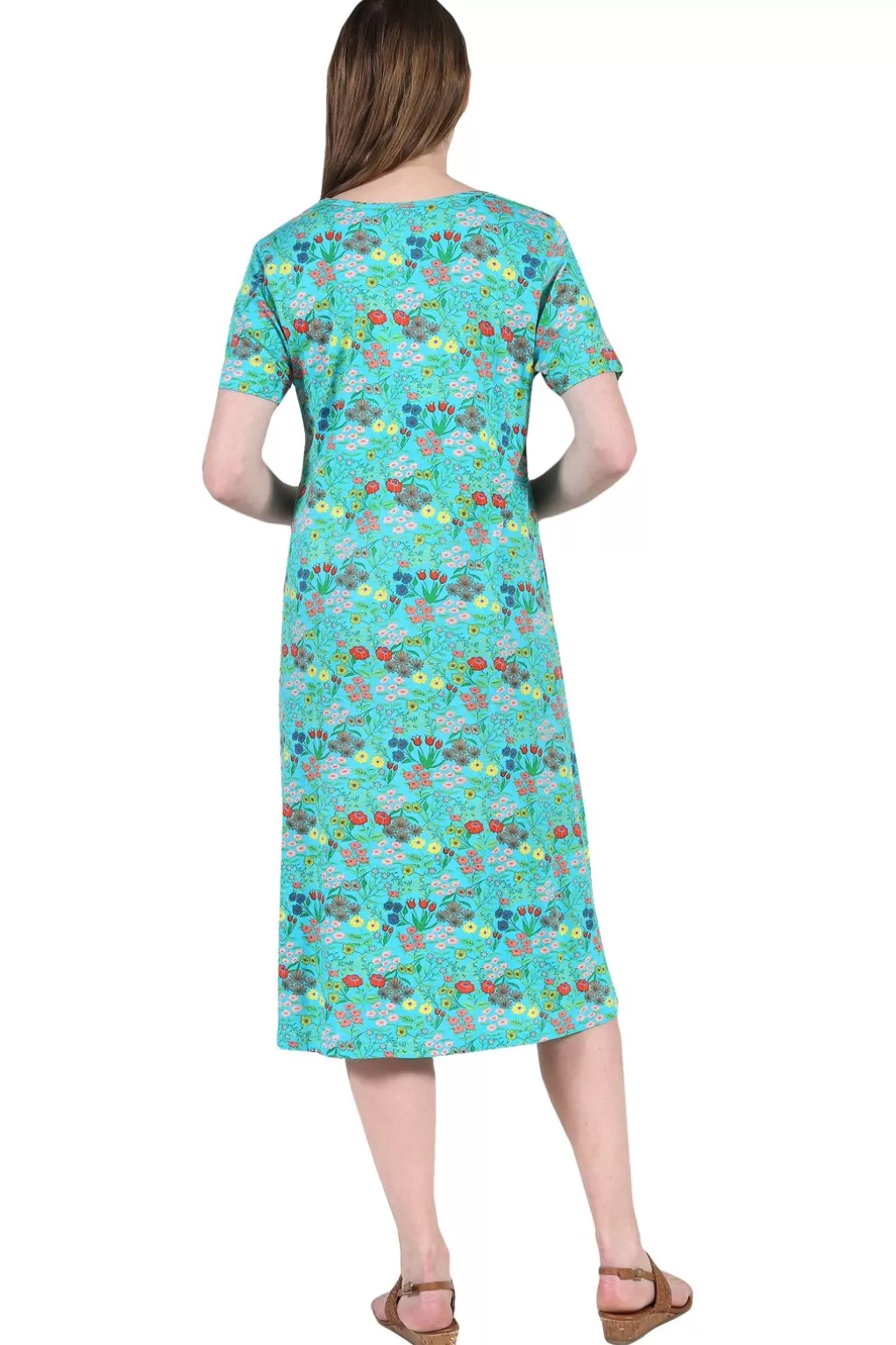 La Cera™ La Cera Printed A-Line Cotton Jersey Knit Plus Size Dress