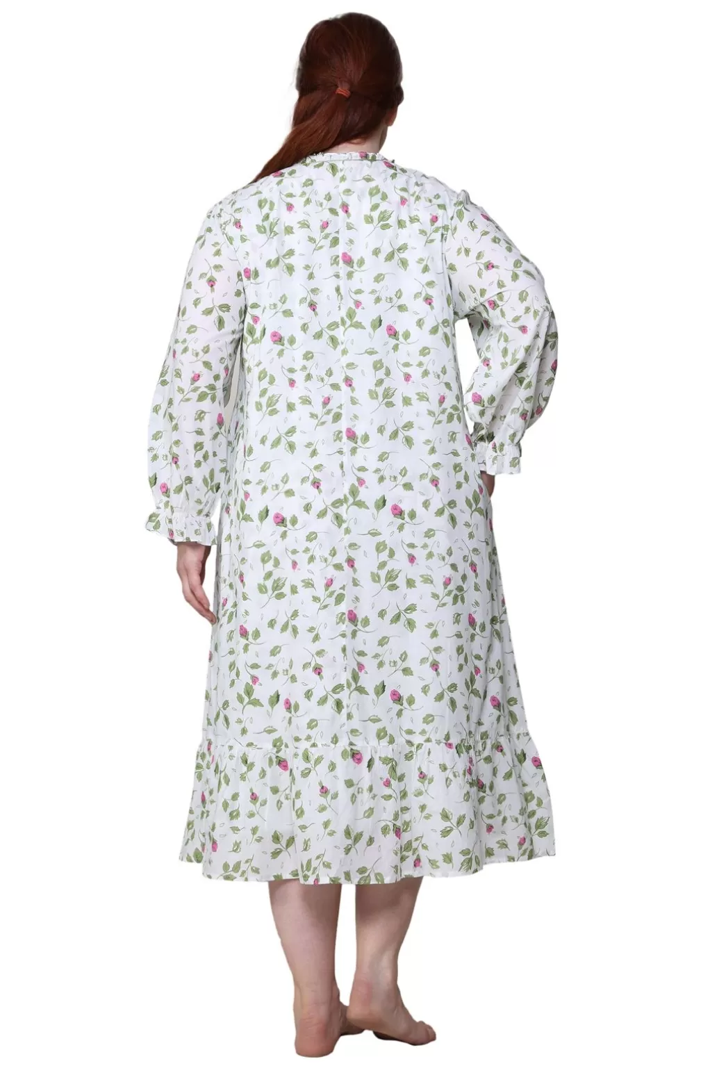 La Cera™ La Cera Rose Vine 100% Cotton Robe - Plus Size