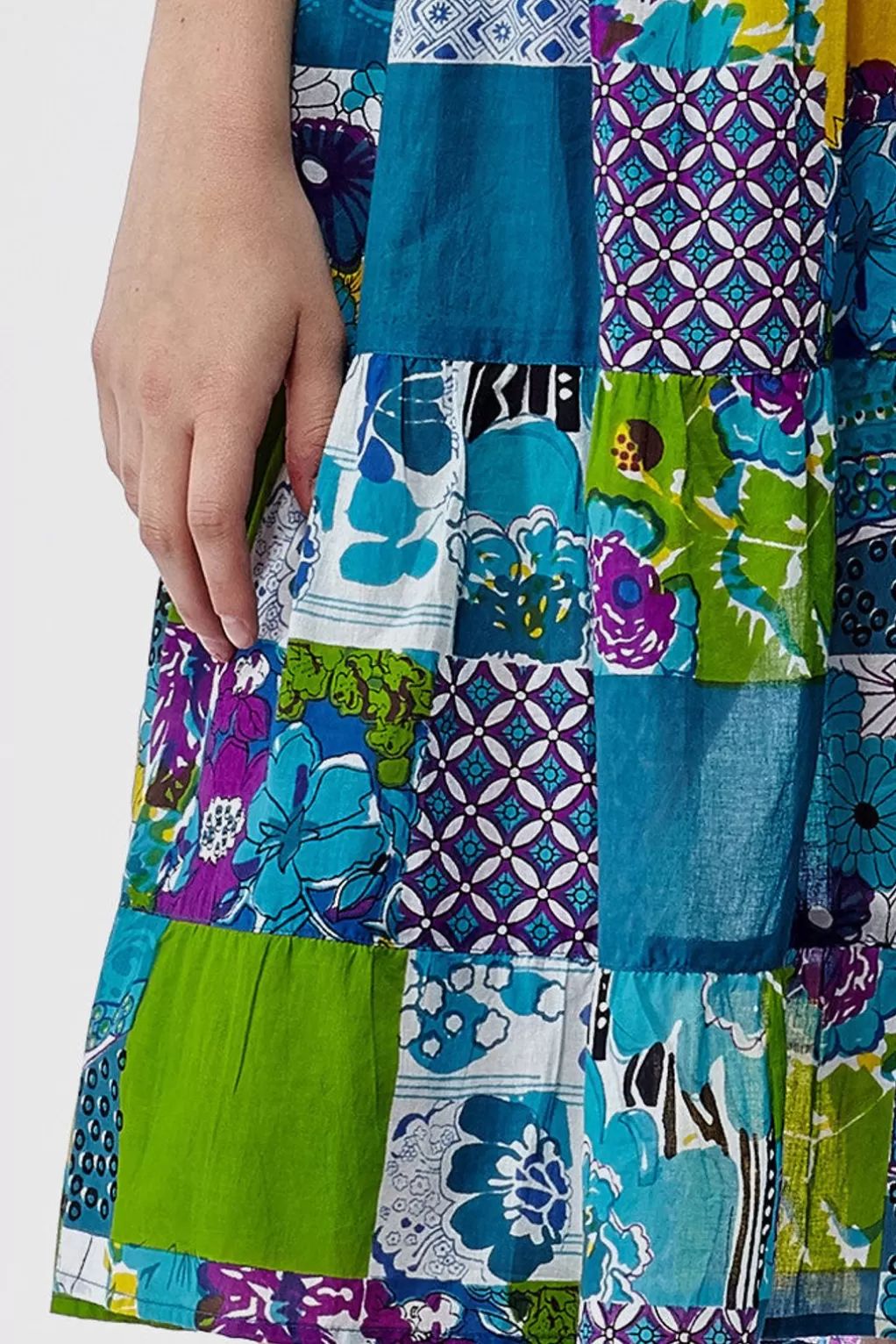 La Cera™ La Cera Short Multicolored Patchwork Dress
