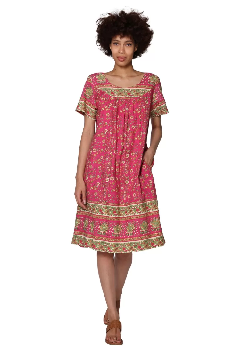 La Cera™ La Cera Short Sleeve Elegant Floral Printed Dress