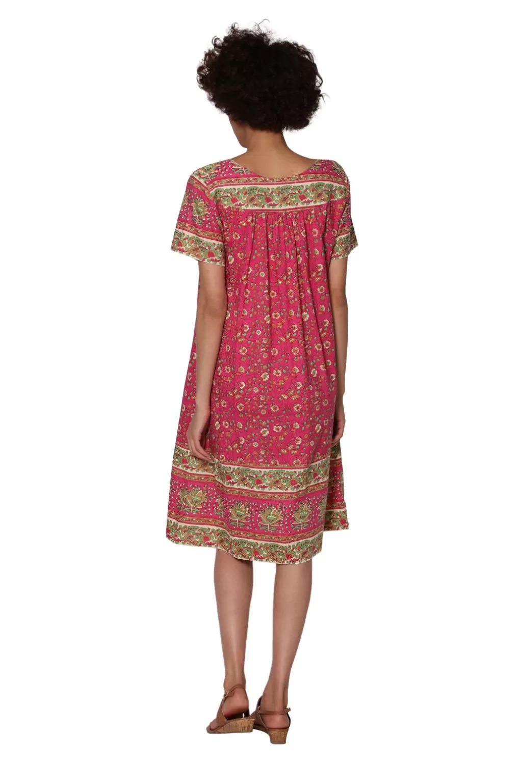 La Cera™ La Cera Short Sleeve Elegant Floral Printed Dress