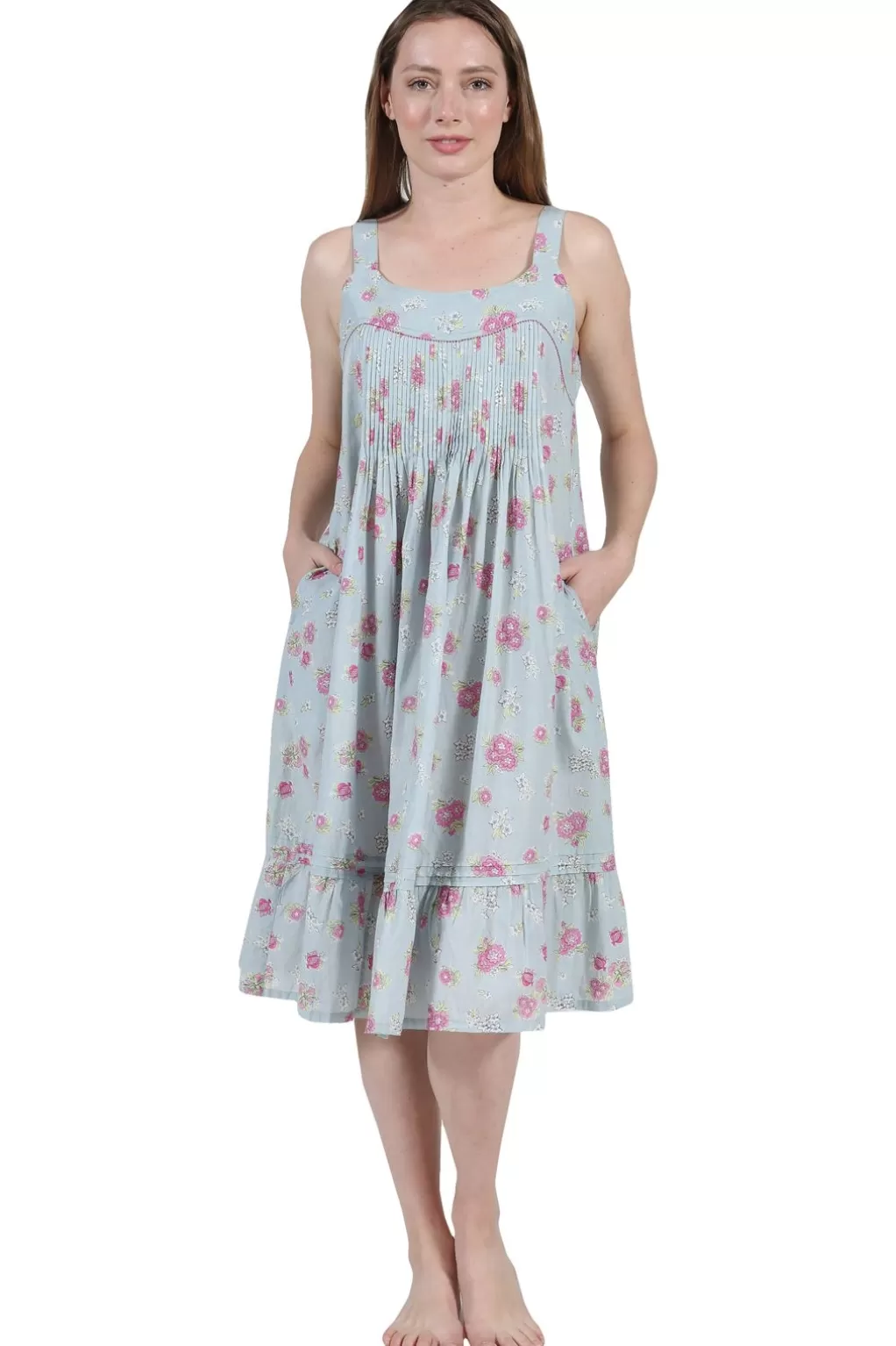 La Cera™ La Cera Vintage Print Pleat Front Gown