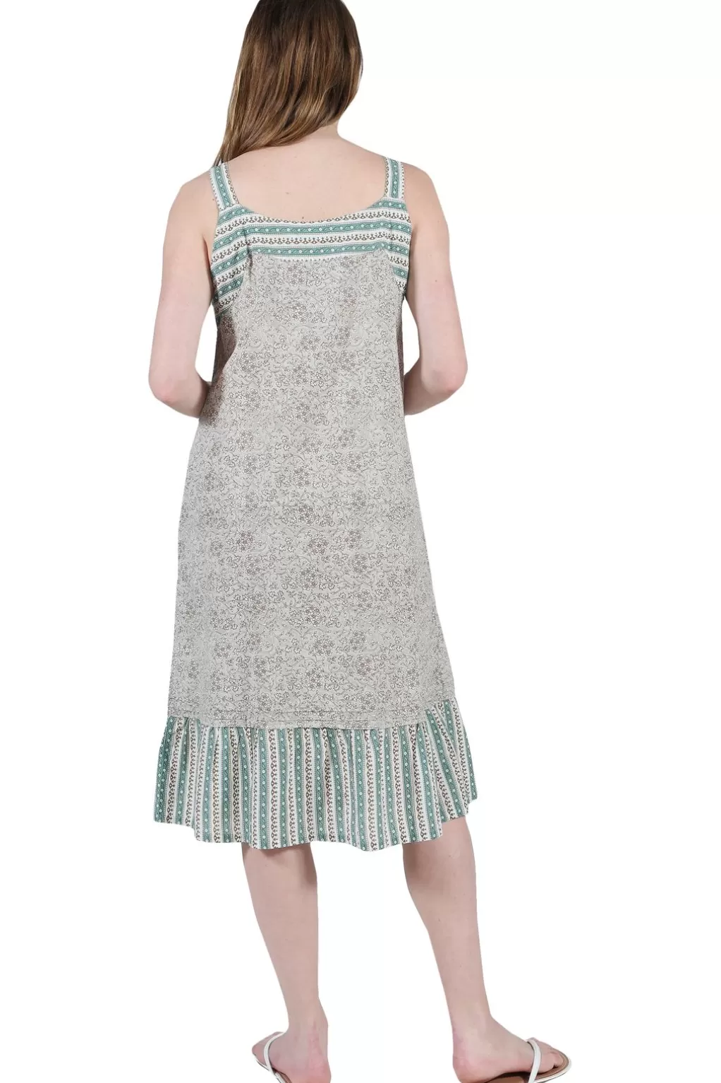 La Cera™ La Cera Vintage Print Pleat Front Gown
