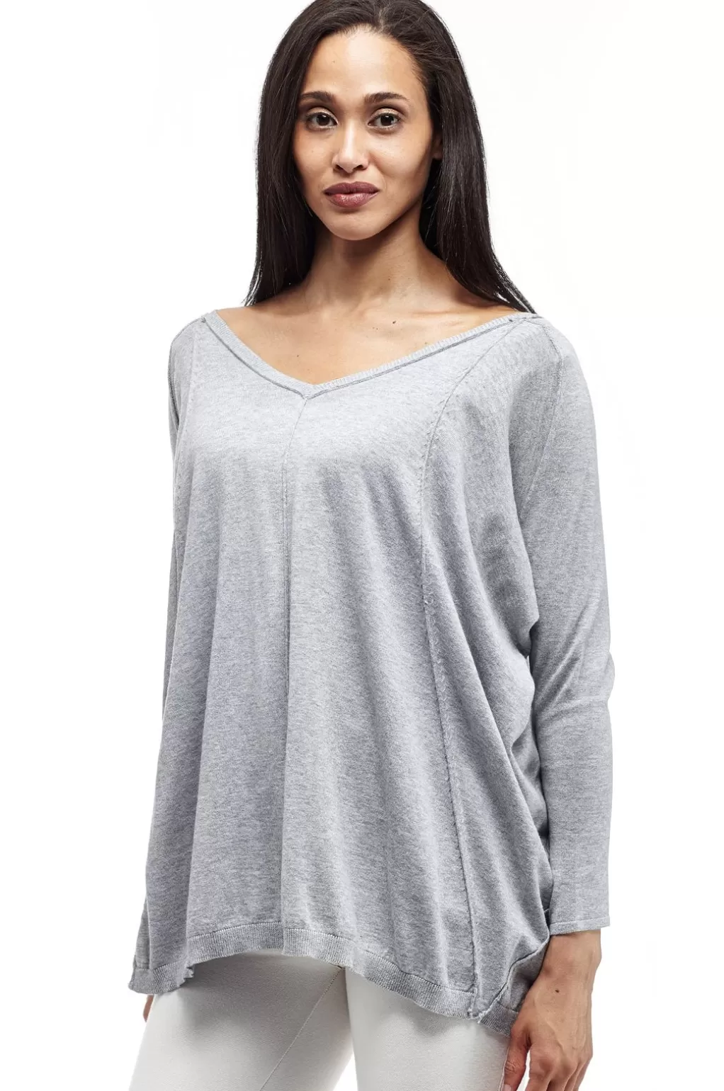 La Cera™ La Cera V-Neckline Dolman Sleeve Sweater - Plus Size