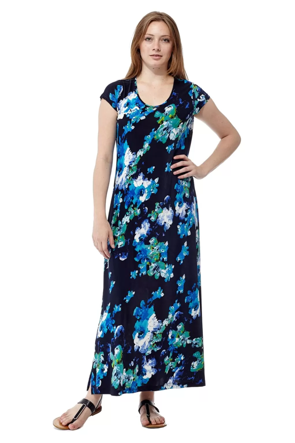 La Cera™ La Cera Watercolor Floral Maxi Dress